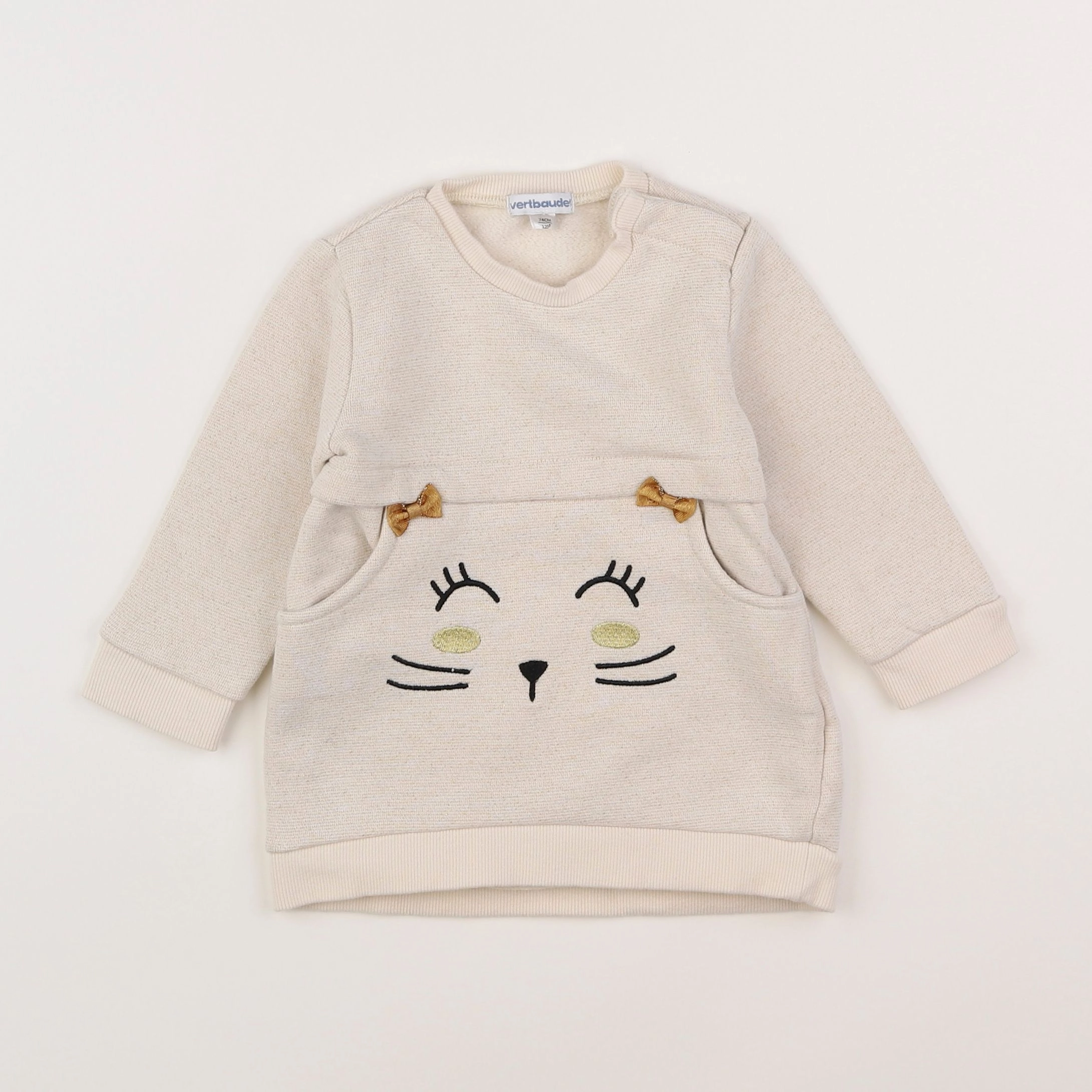 Vertbaudet - robe beige - 12 mois
