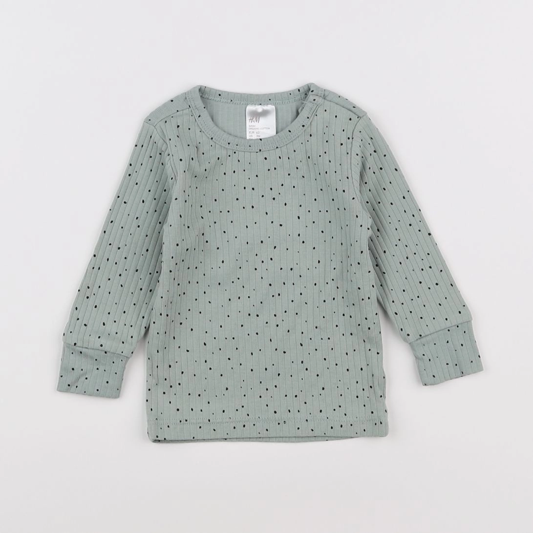 H&M - tee-shirt vert - 3 mois