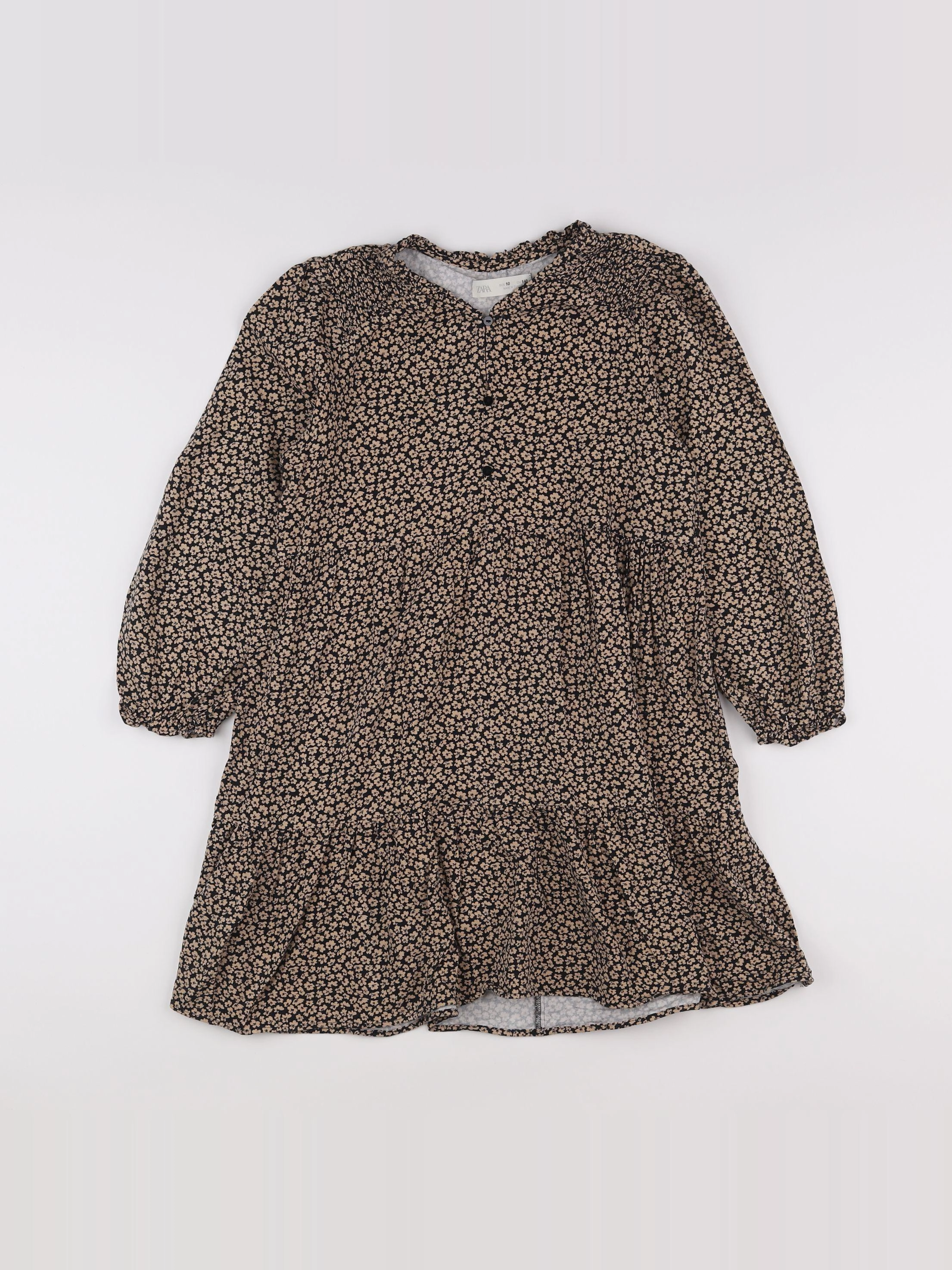Zara - robe marron, noir - 10 ans