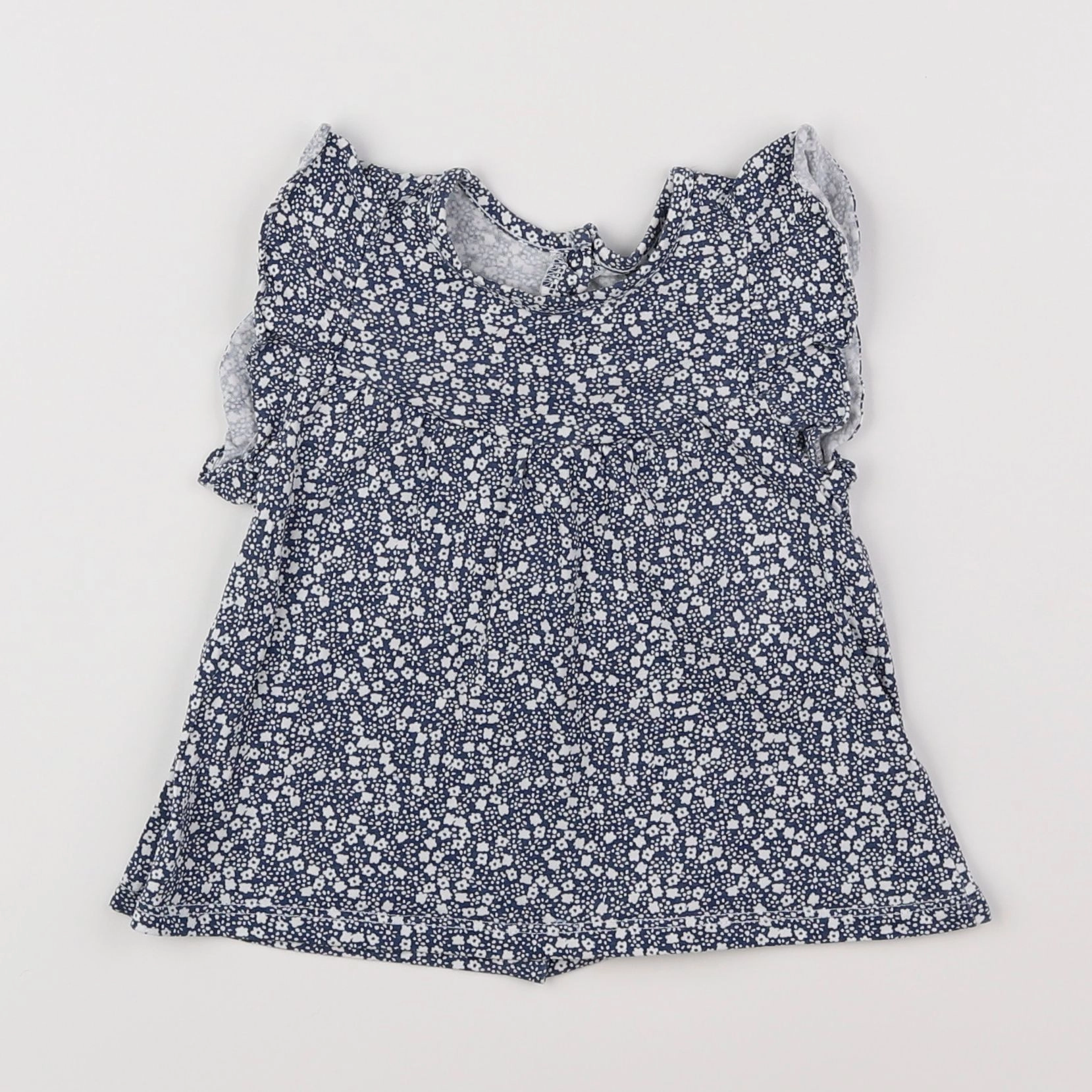 Vertbaudet - tee-shirt bleu, blanc - 9 mois