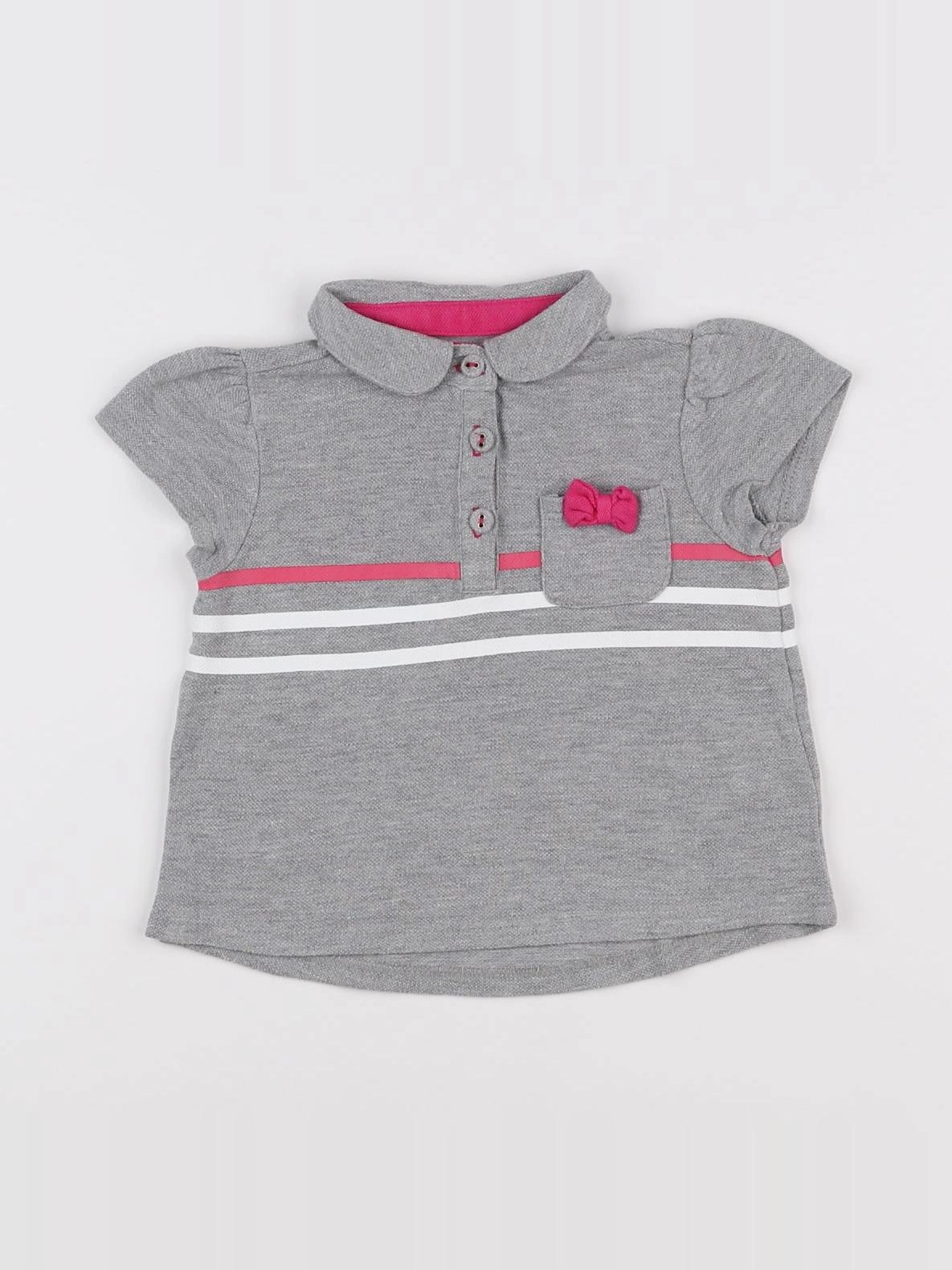 Vertbaudet - polo gris - 2 ans