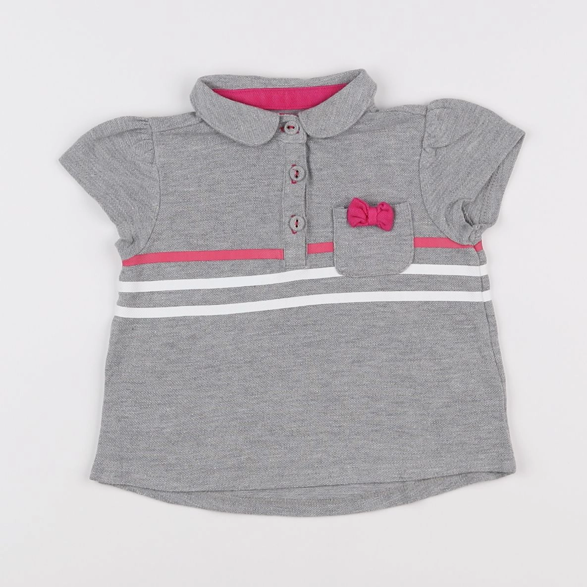 Vertbaudet - polo gris - 2 ans