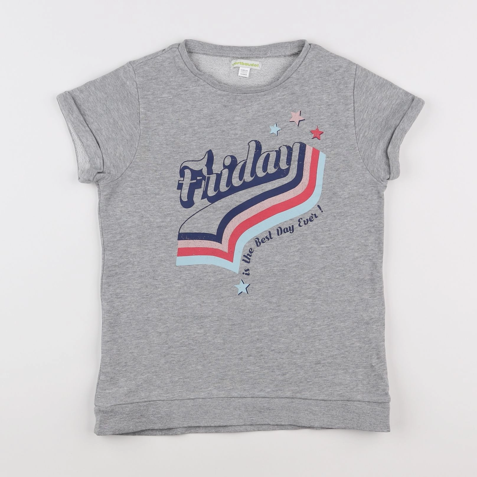 Vertbaudet - sweat gris - 10 ans