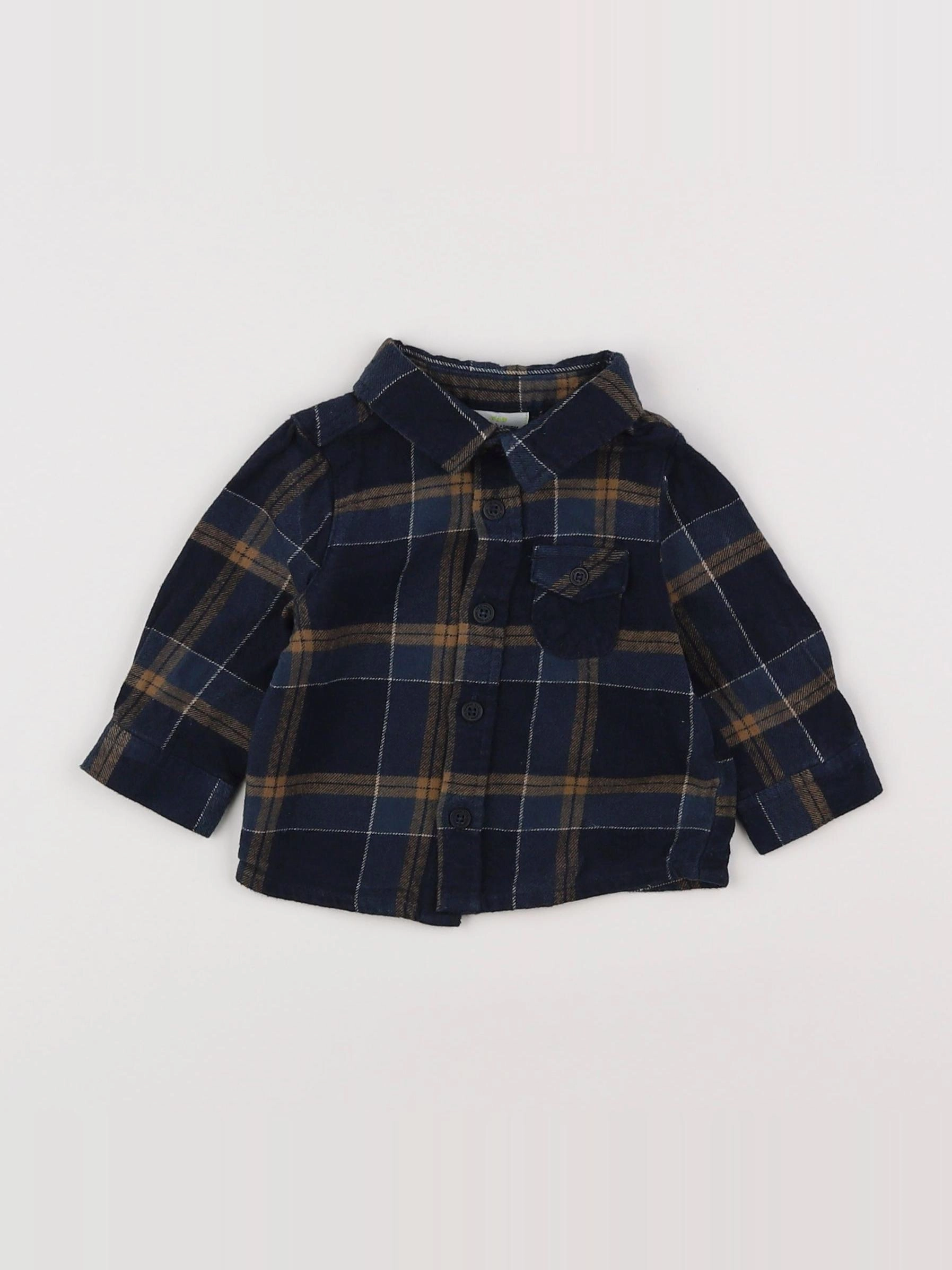 Tape à l'oeil - chemise bleu, vert - 3 mois