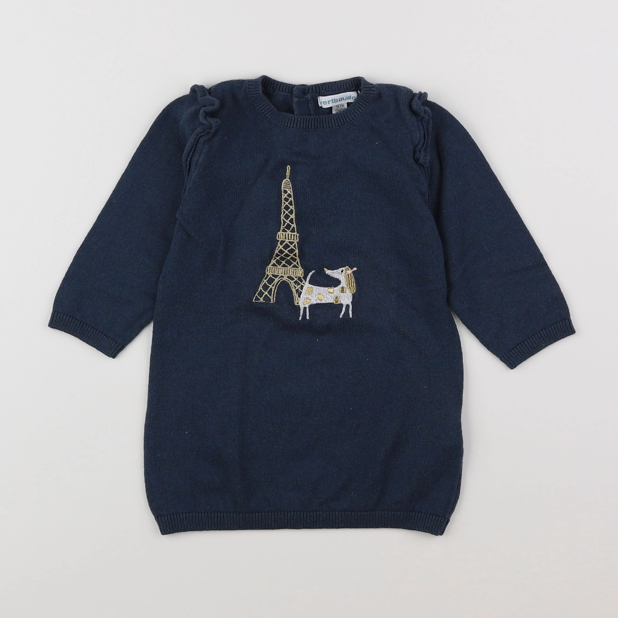 Vertbaudet - robe bleu - 12 mois