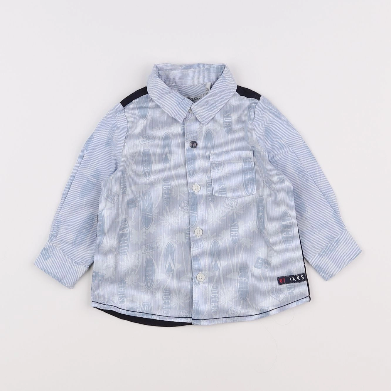 IKKS - chemise blanc, bleu - 6 mois