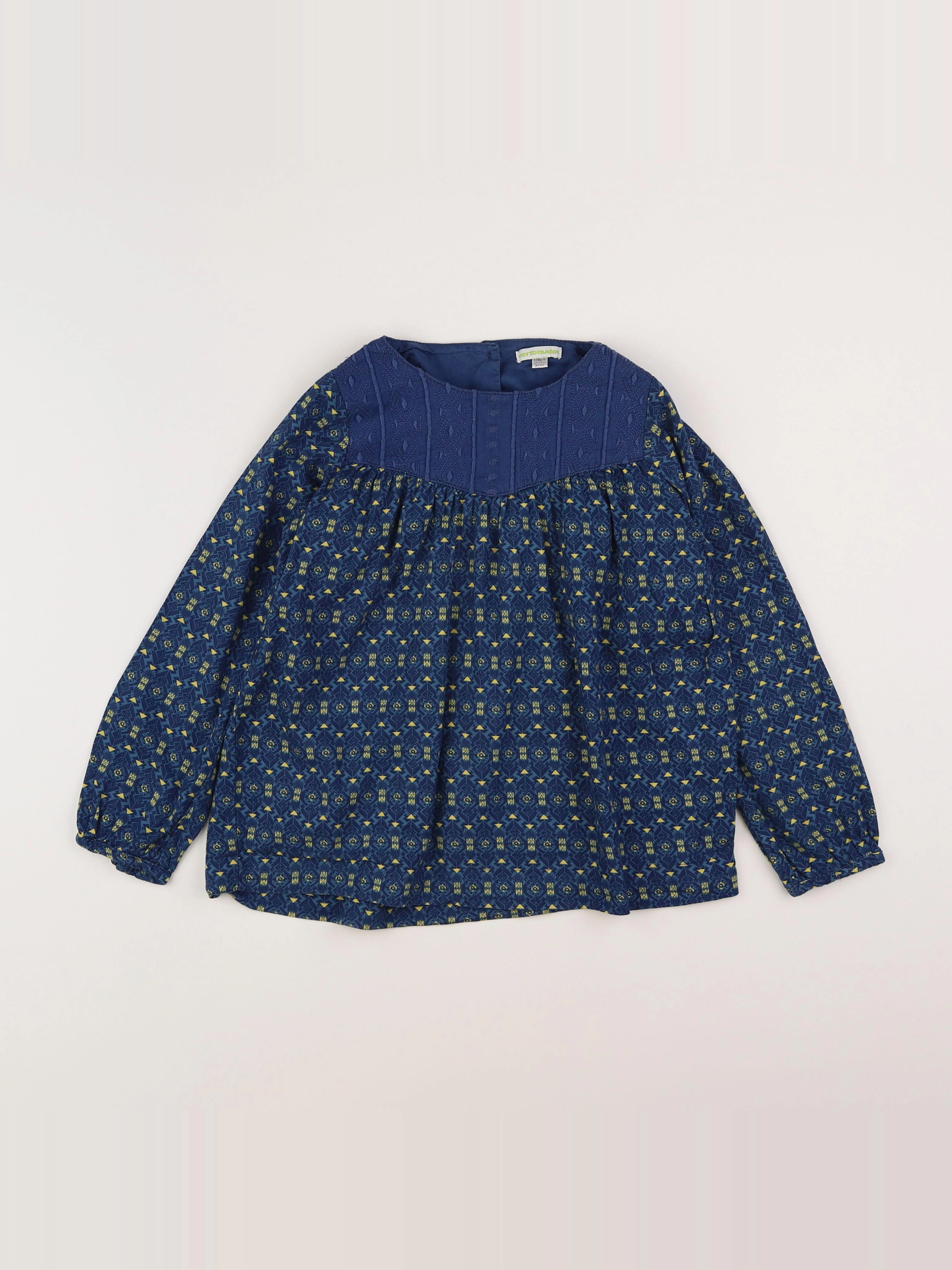 Vertbaudet - blouse bleu, jaune - 8 ans