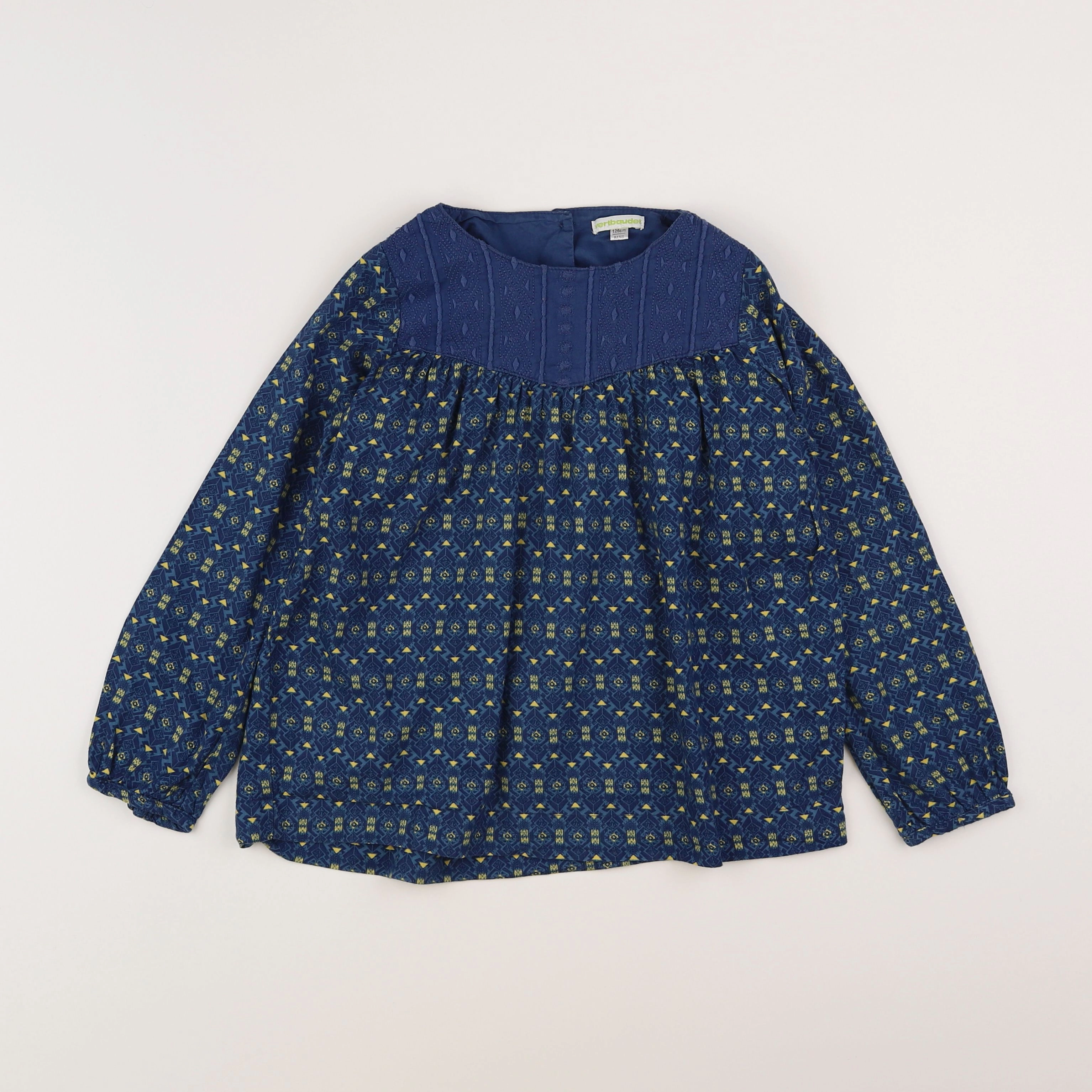 Vertbaudet - blouse bleu, jaune - 8 ans