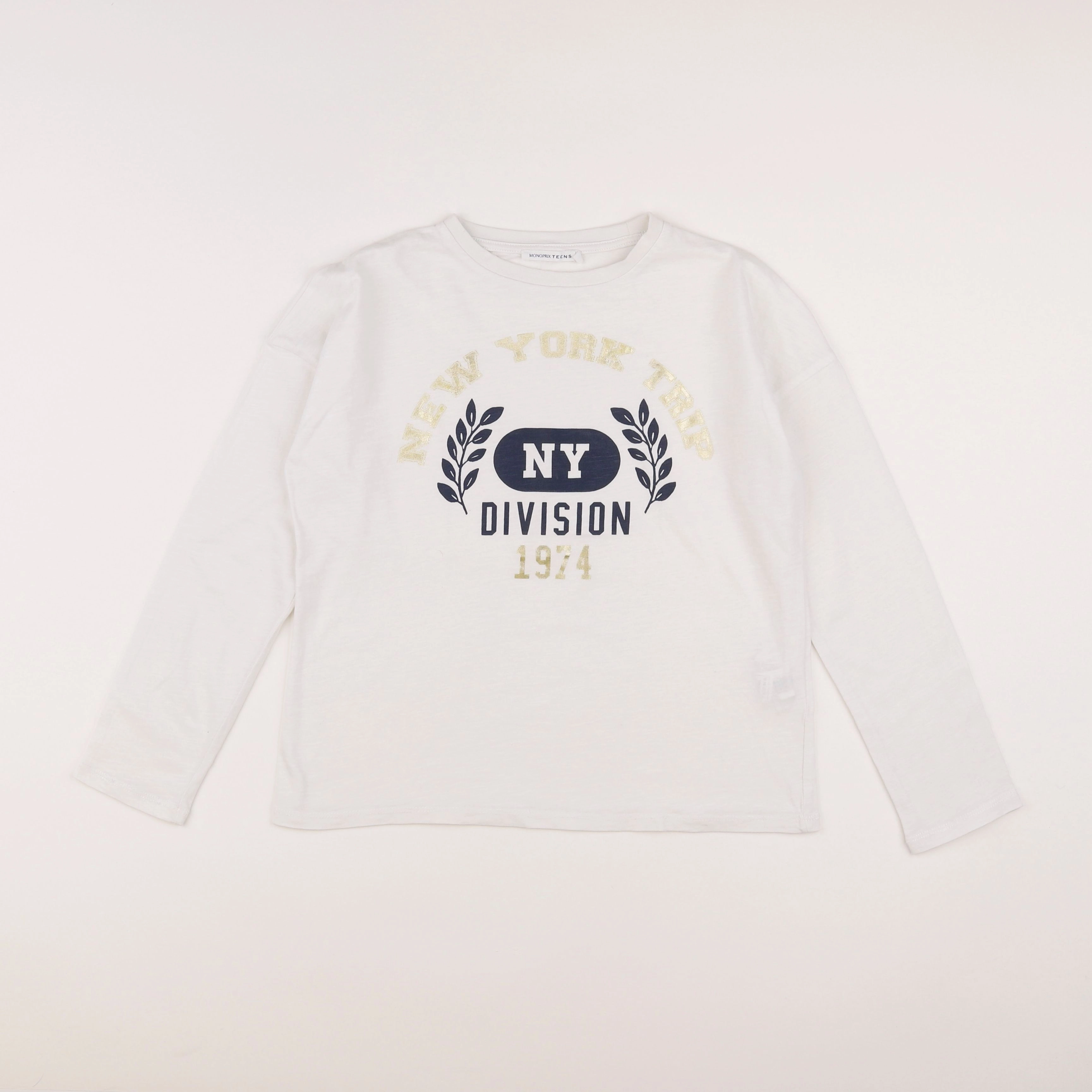 Monoprix - tee-shirt blanc, or - 10 ans