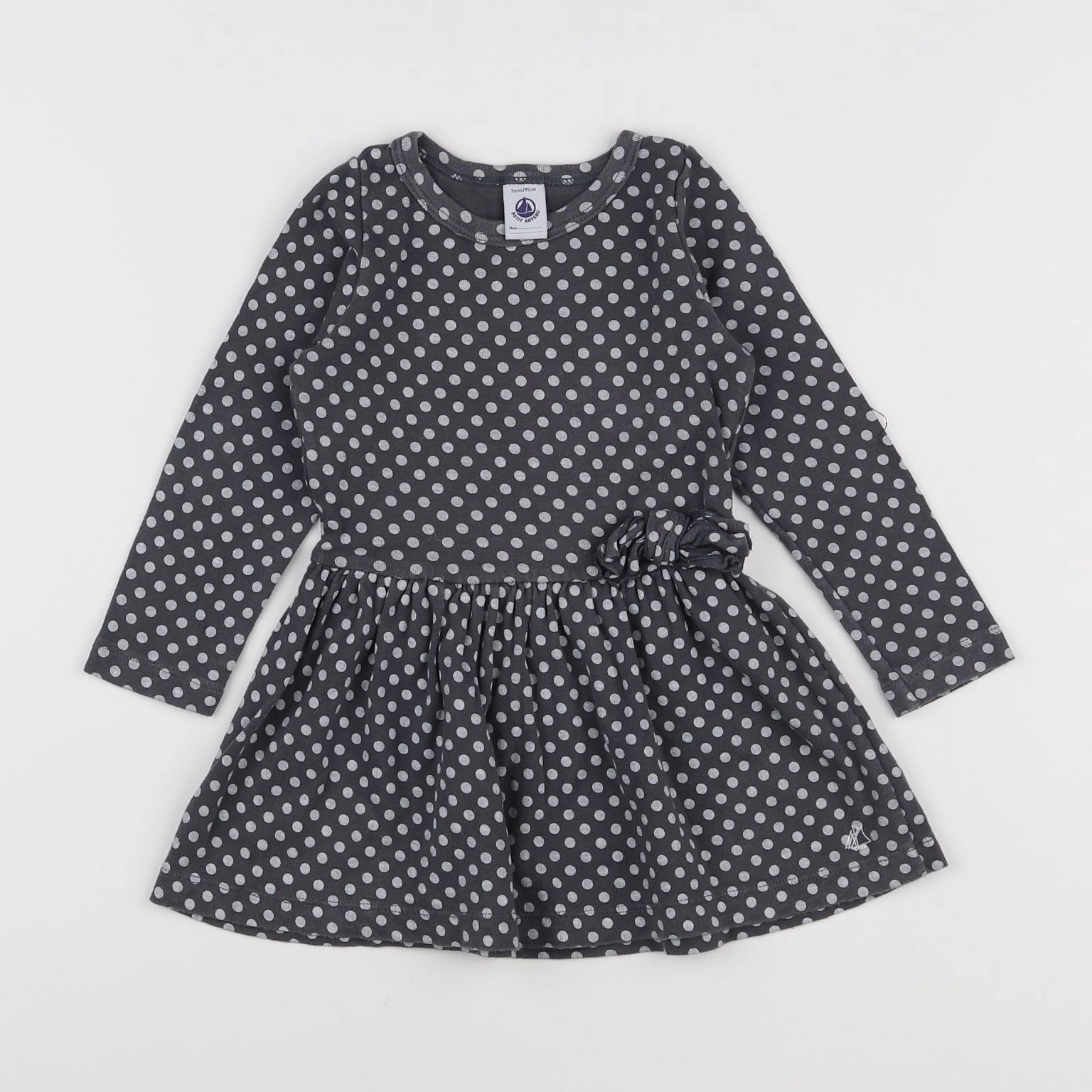 Petit Bateau - robe gris - 3 ans