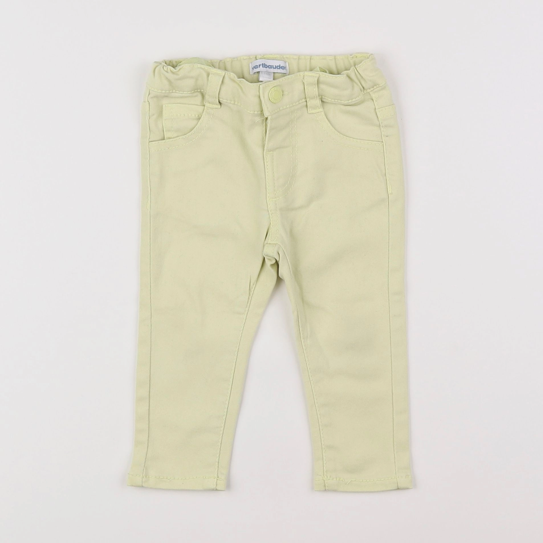 Vertbaudet - pantalon jaune - 12 mois