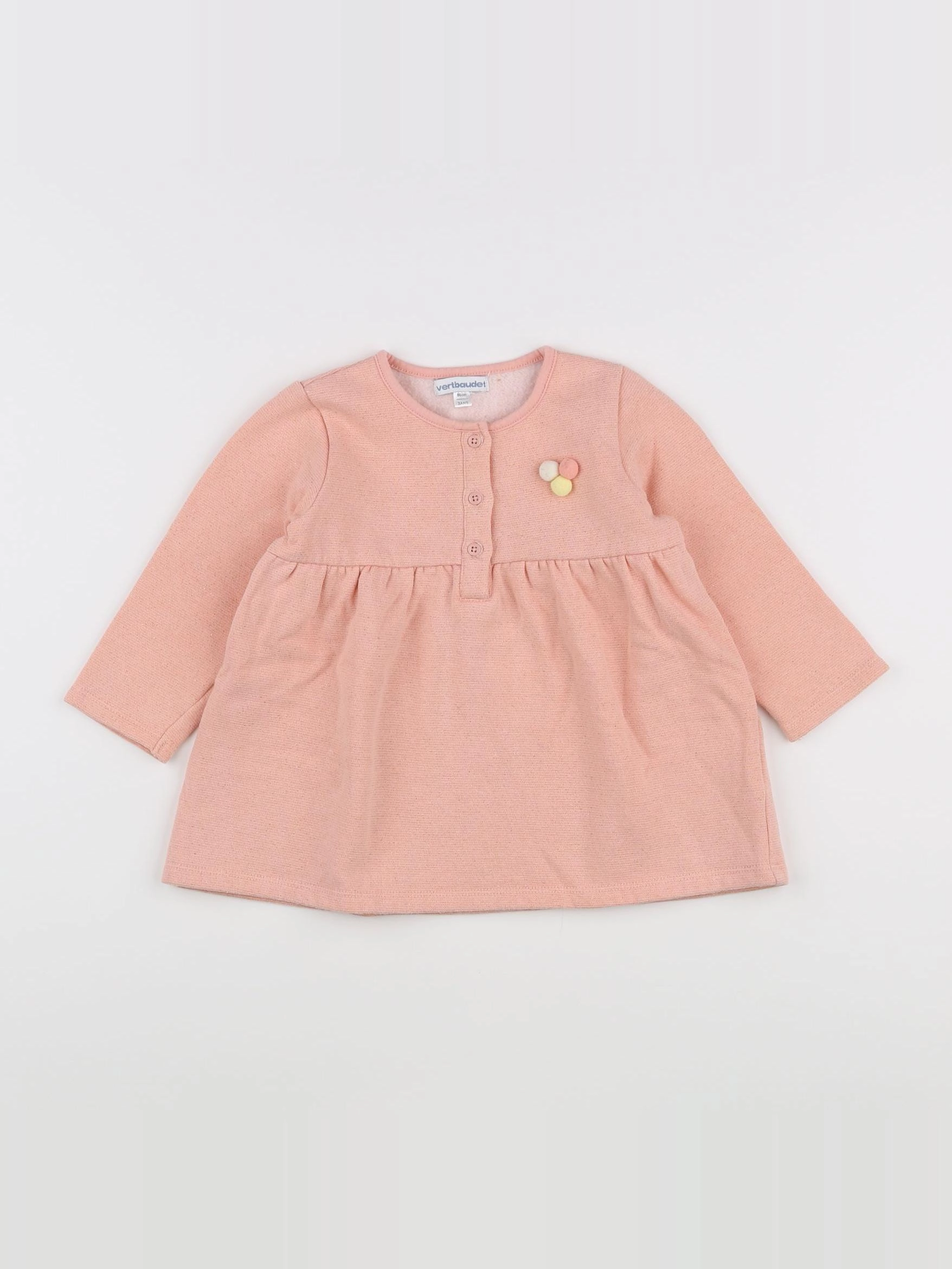 Vertbaudet - robe rose, or - 2 ans