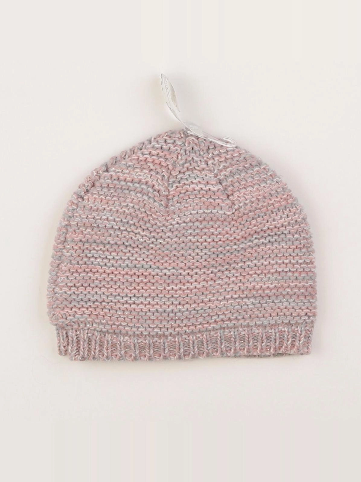 Monoprix - bonnet gris, rose - 11/14 ans
