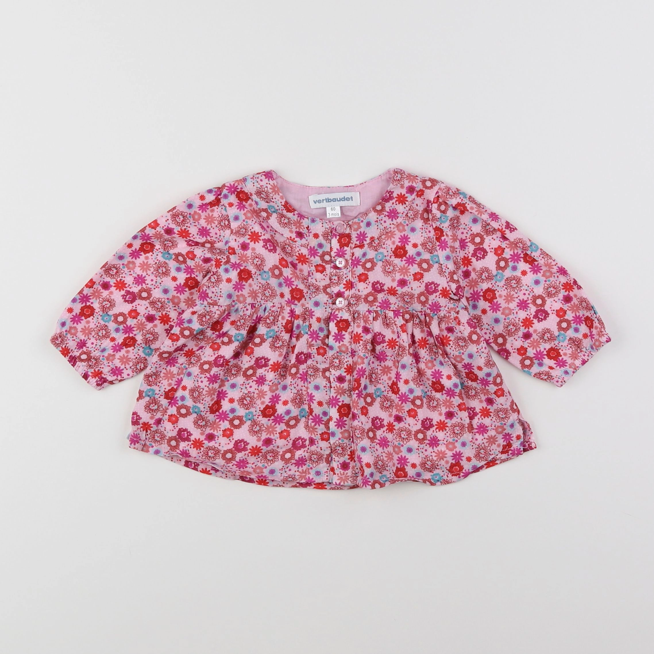 Vertbaudet - blouse rose - 3 mois