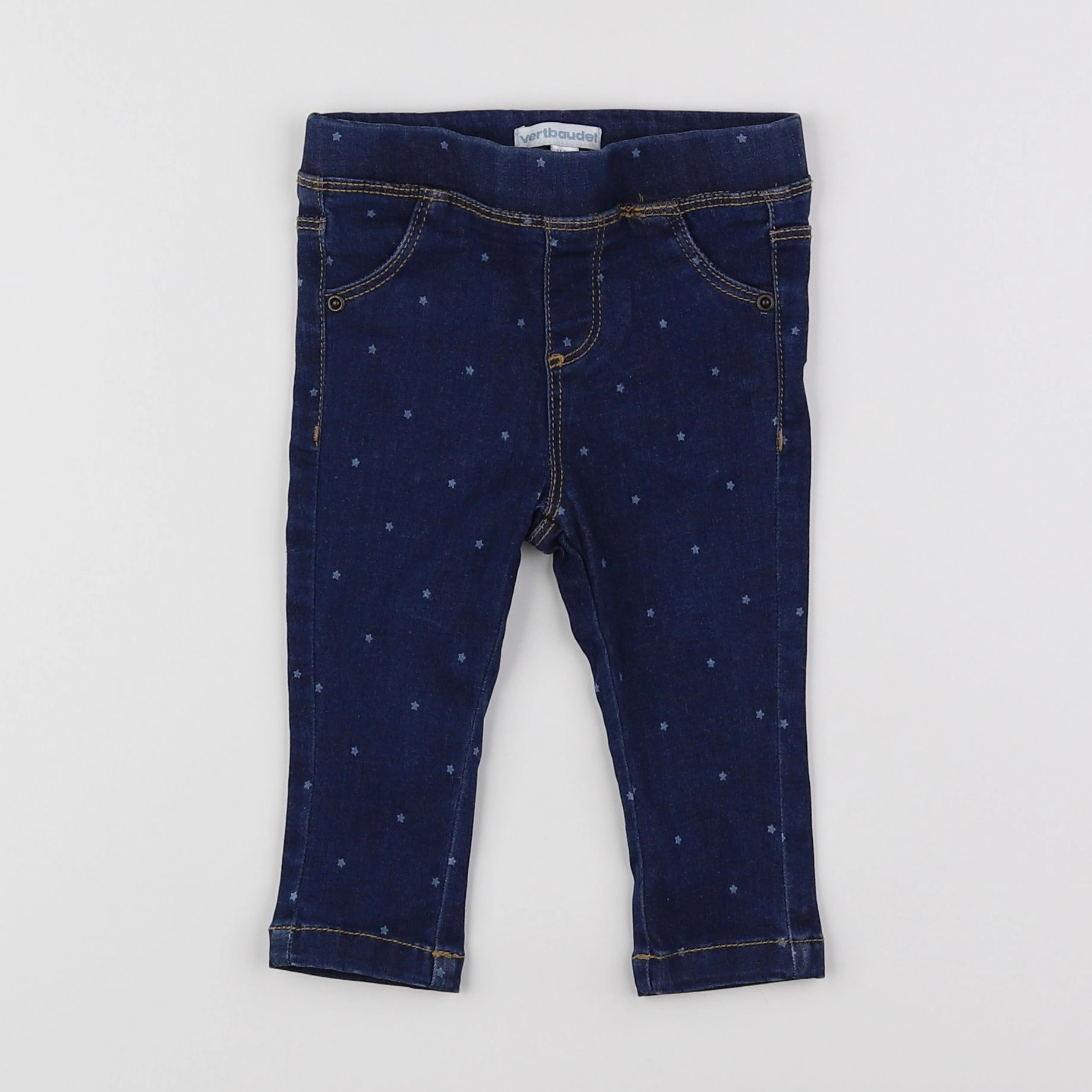 Vertbaudet - jegging bleu - 9 mois