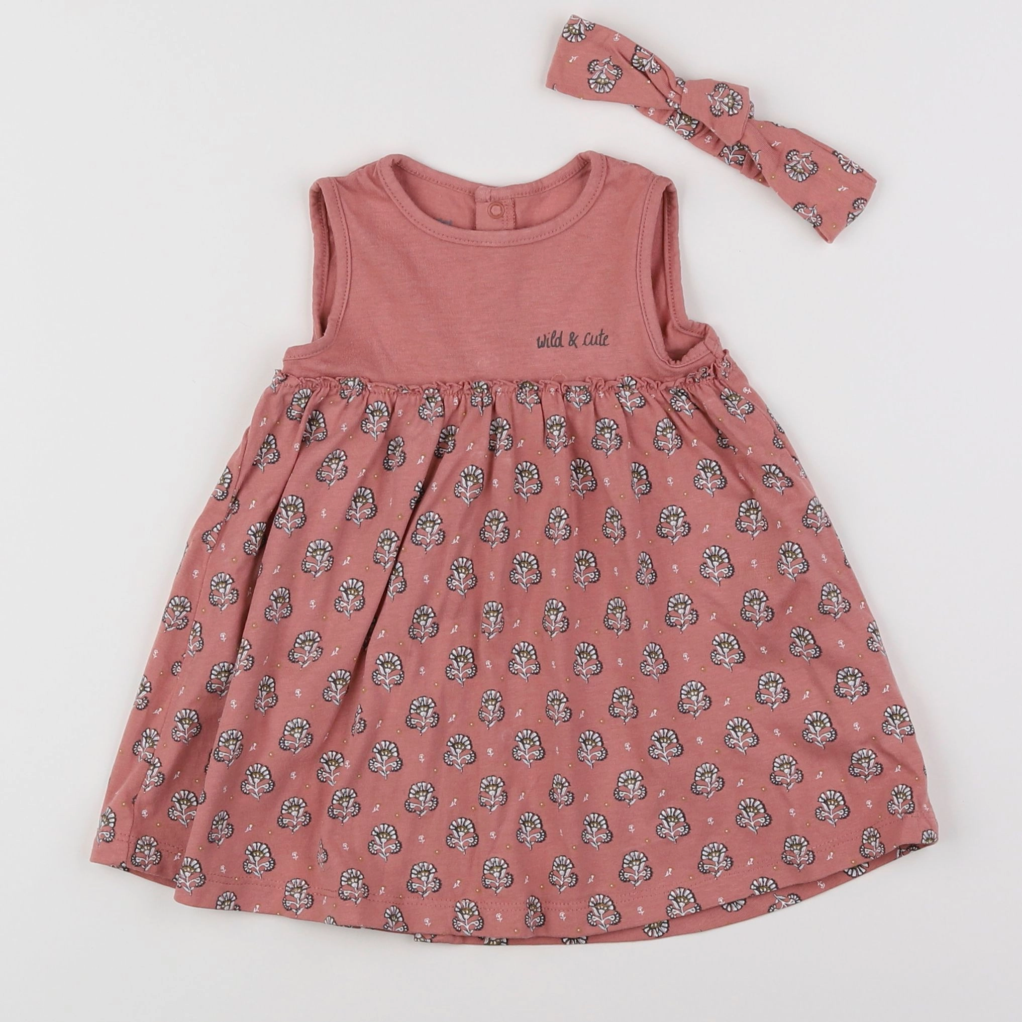 Vertbaudet - robe rose - 6 mois