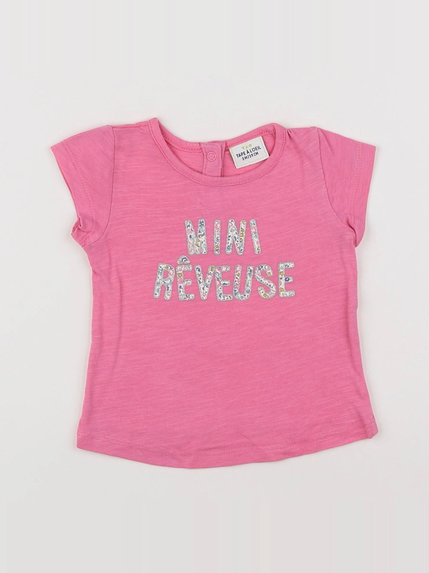 Tape à l'oeil - tee-shirt rose, or - 3 mois