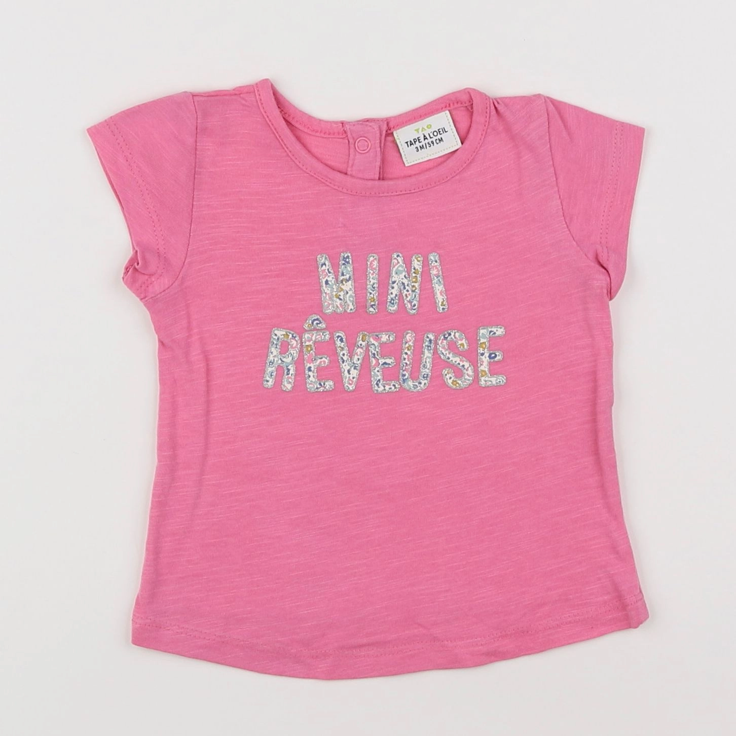 Tape à l'oeil - tee-shirt rose, or - 3 mois