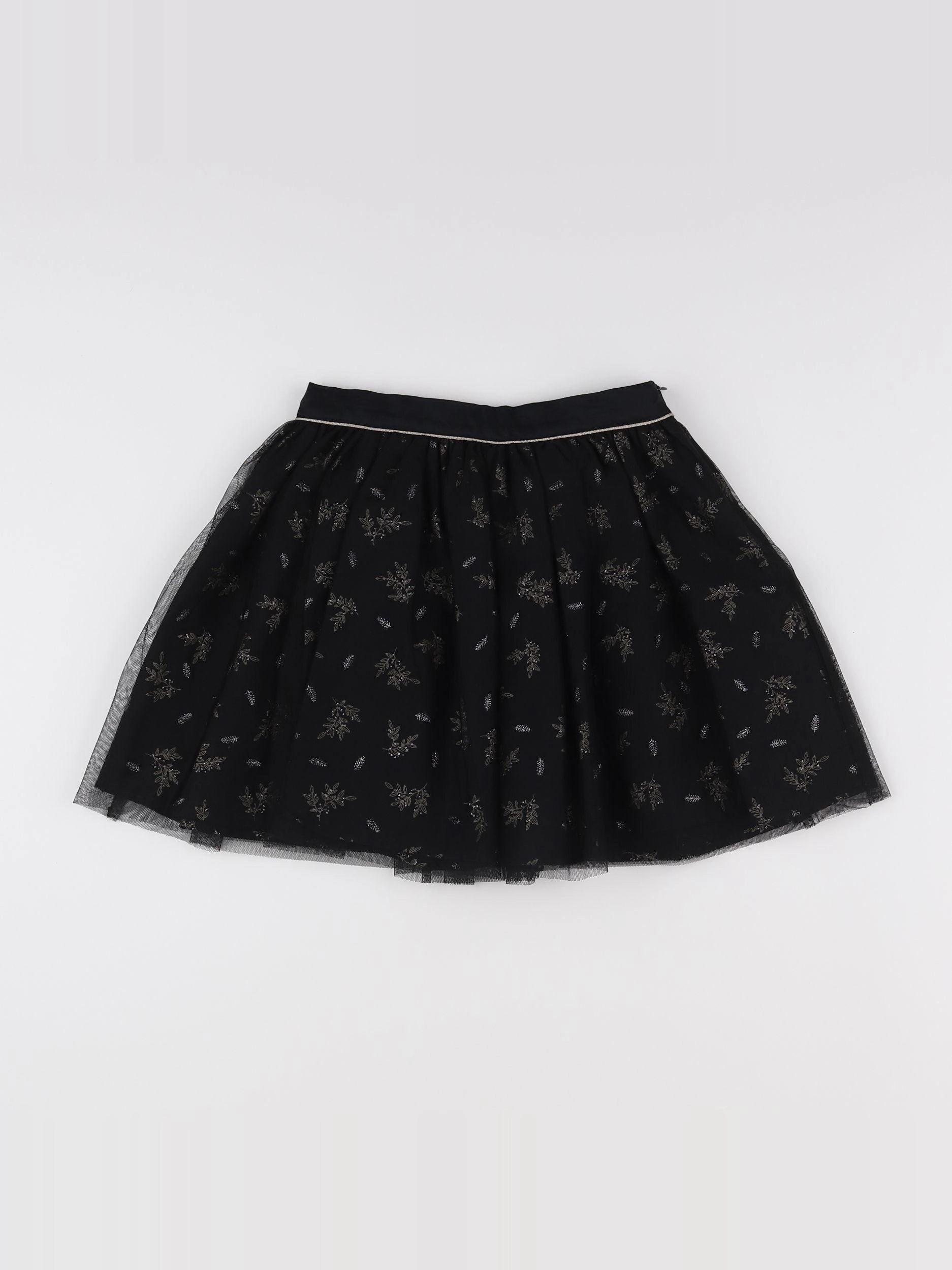 Vertbaudet - jupe noir, or - 8 ans