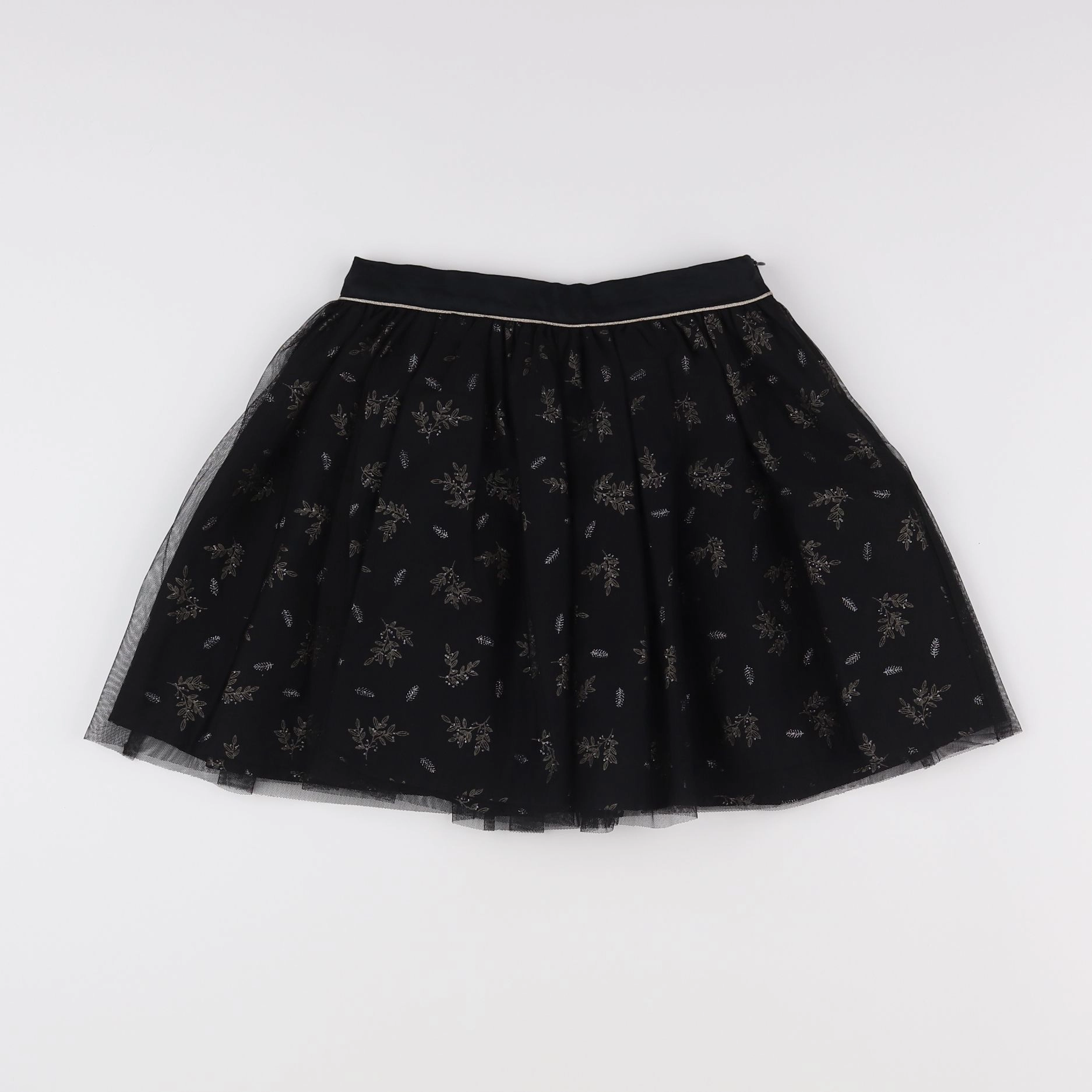 Vertbaudet - jupe noir, or - 8 ans