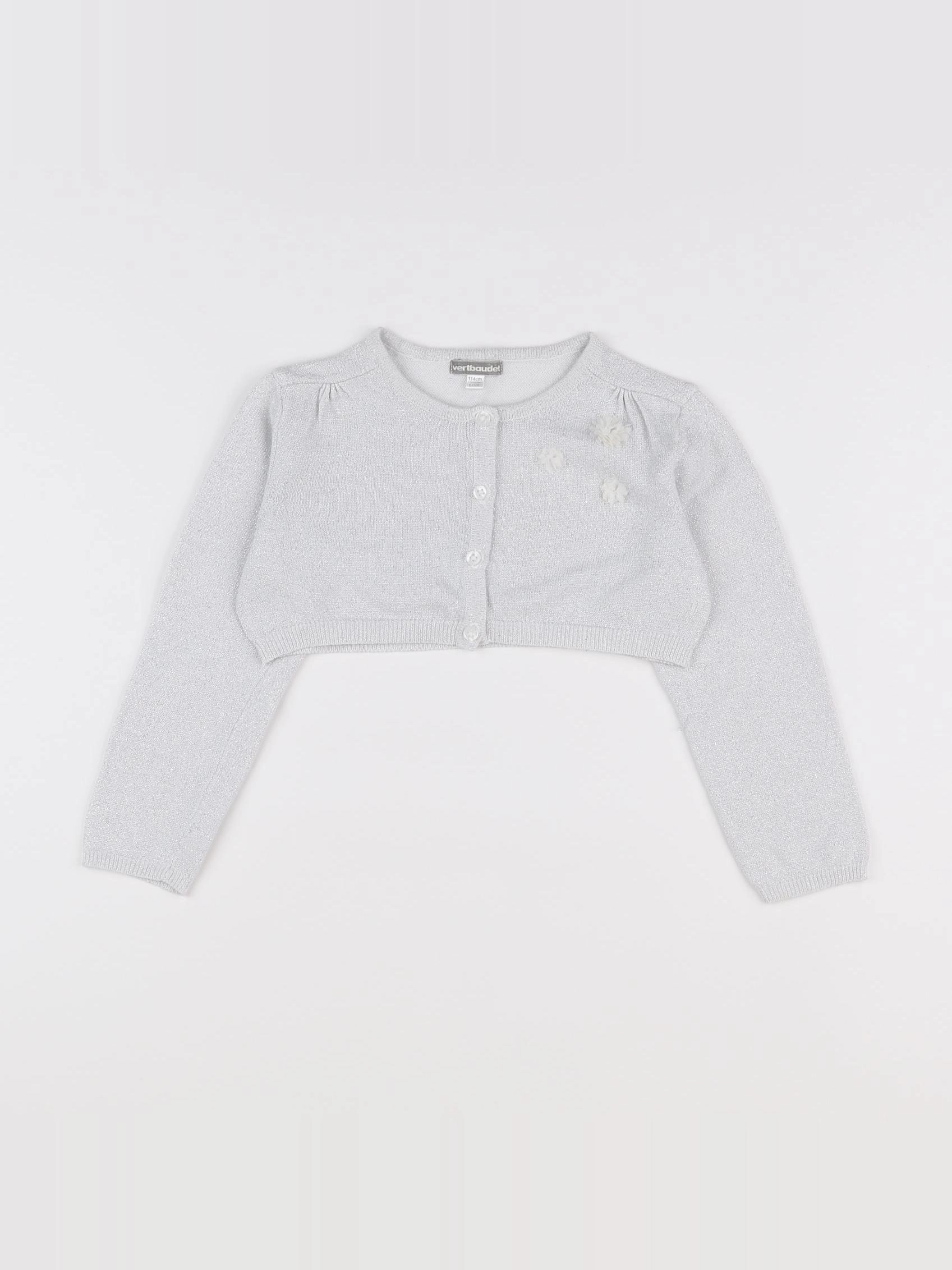 Vertbaudet - gilet argent - 6 ans