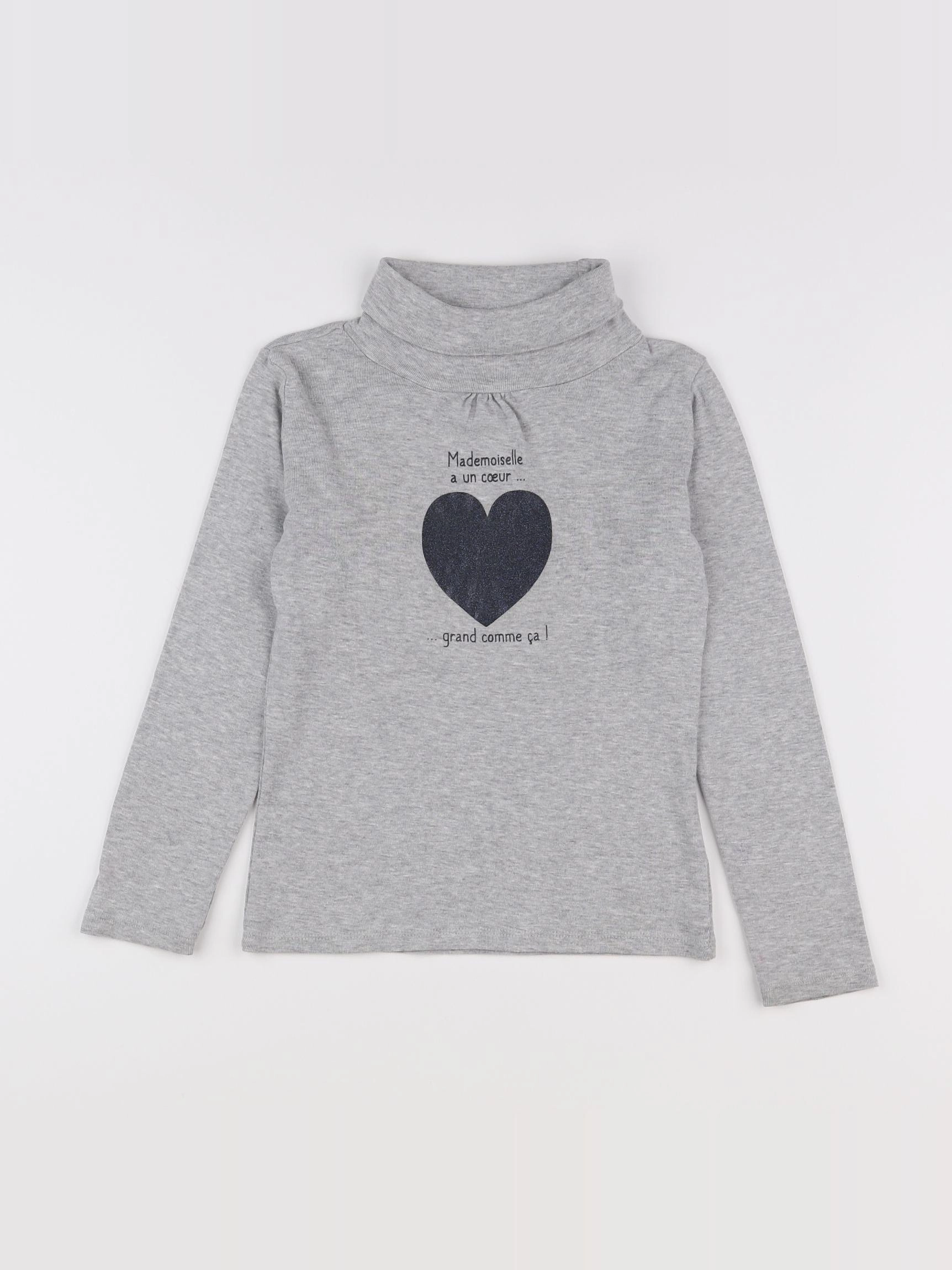 Vertbaudet - sous-pull gris - 8 ans