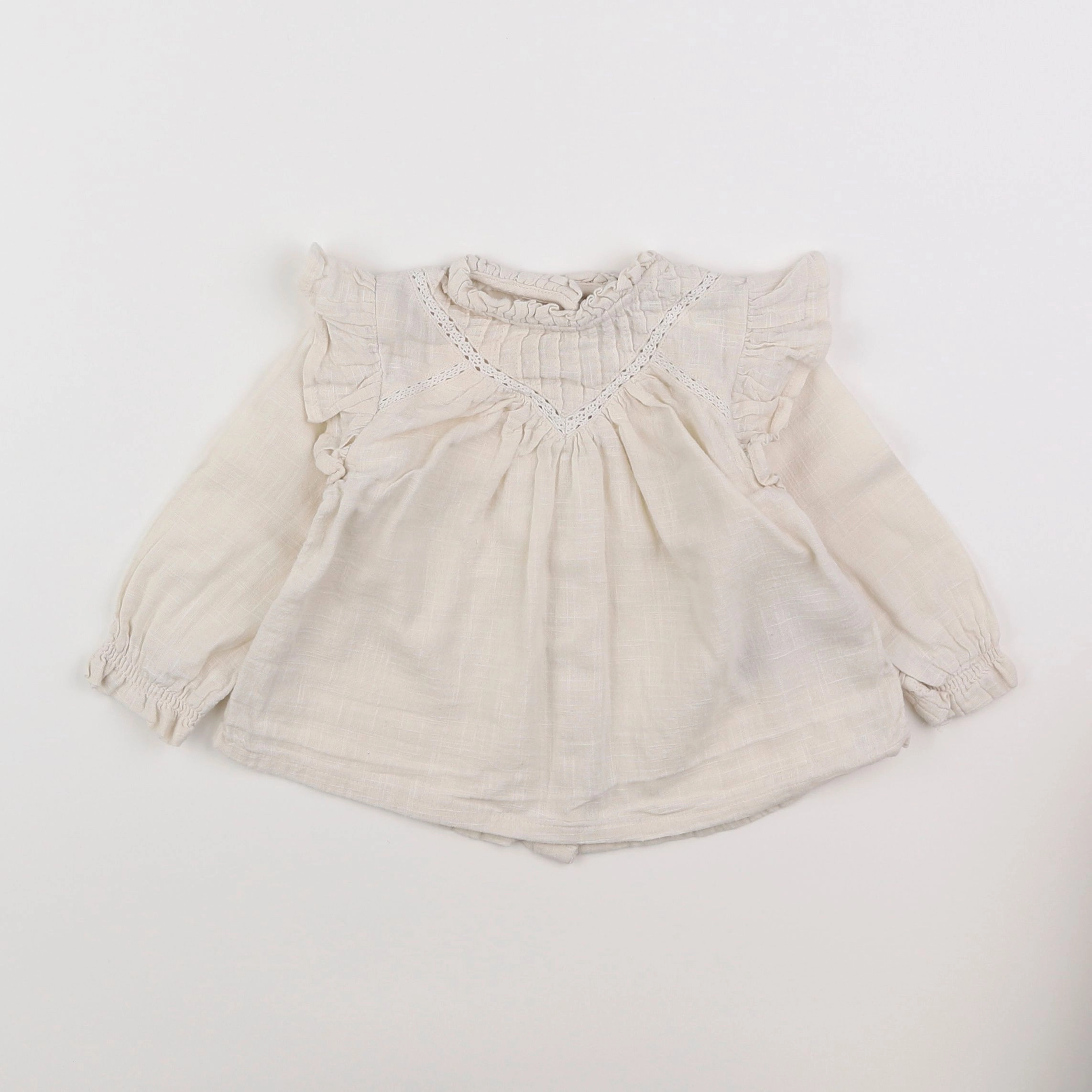 Vertbaudet - blouse beige - 12 mois