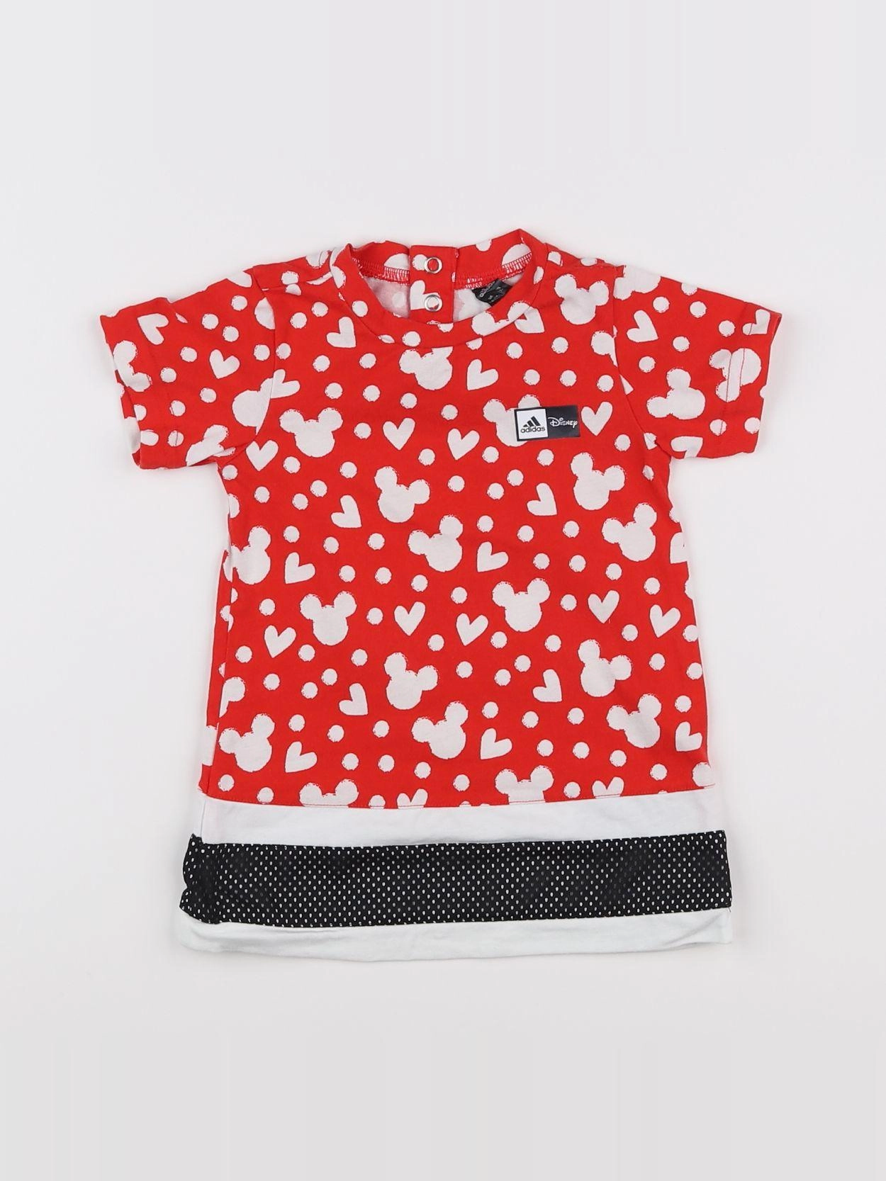 Adidas - robe blanc, rouge - 9 mois