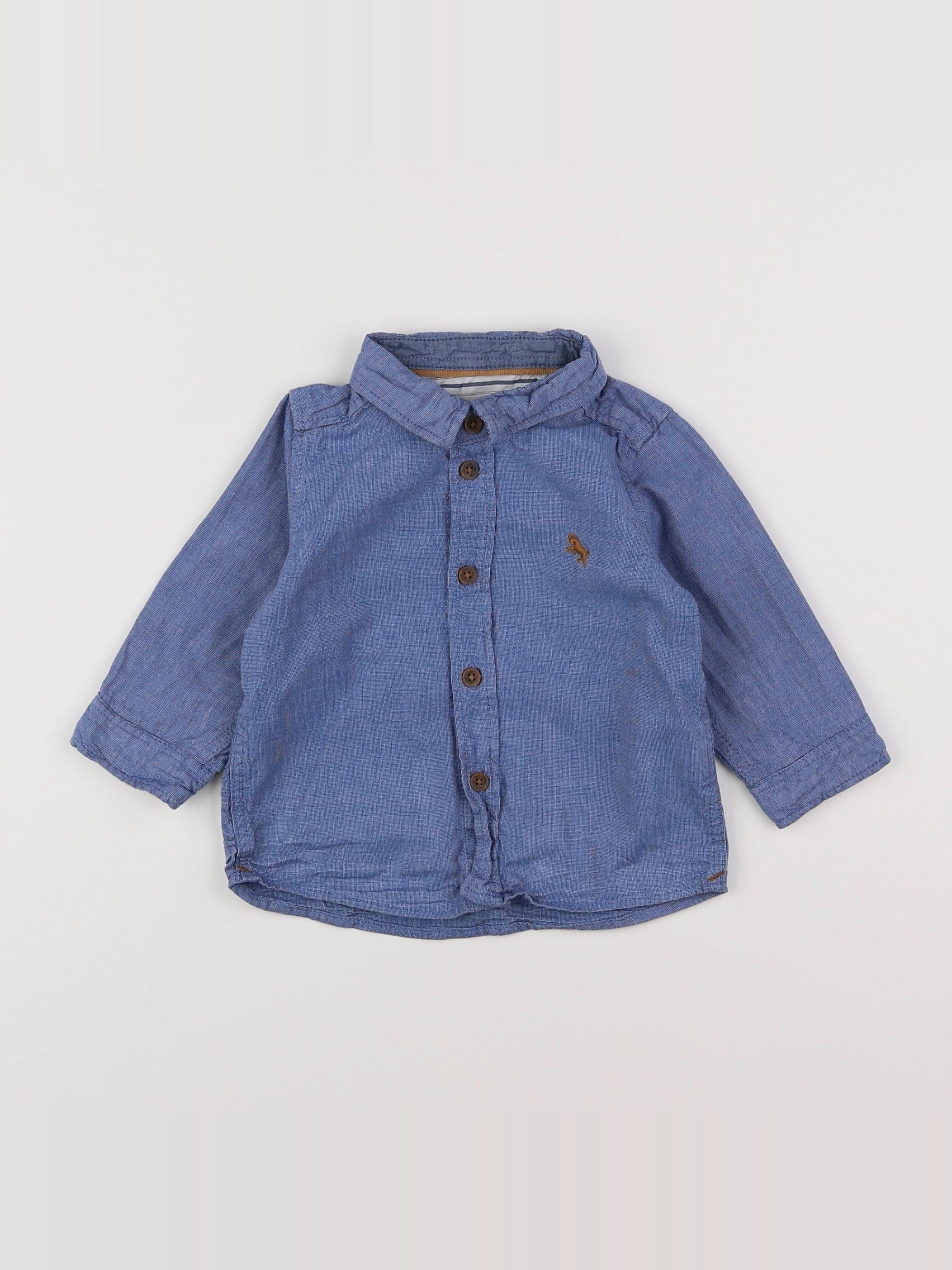 H&M - chemise bleu - 3/6 mois