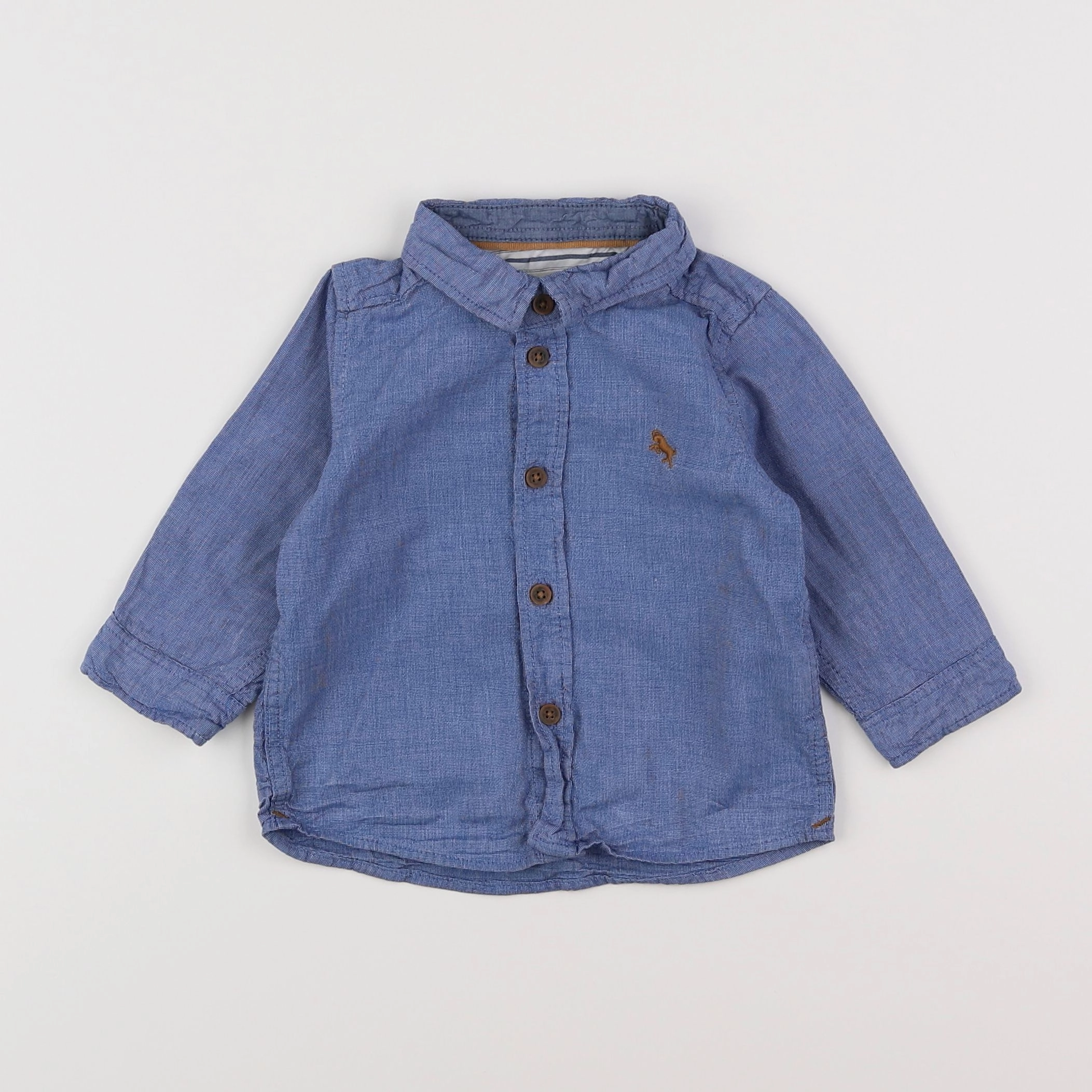 H&M - chemise bleu - 3/6 mois