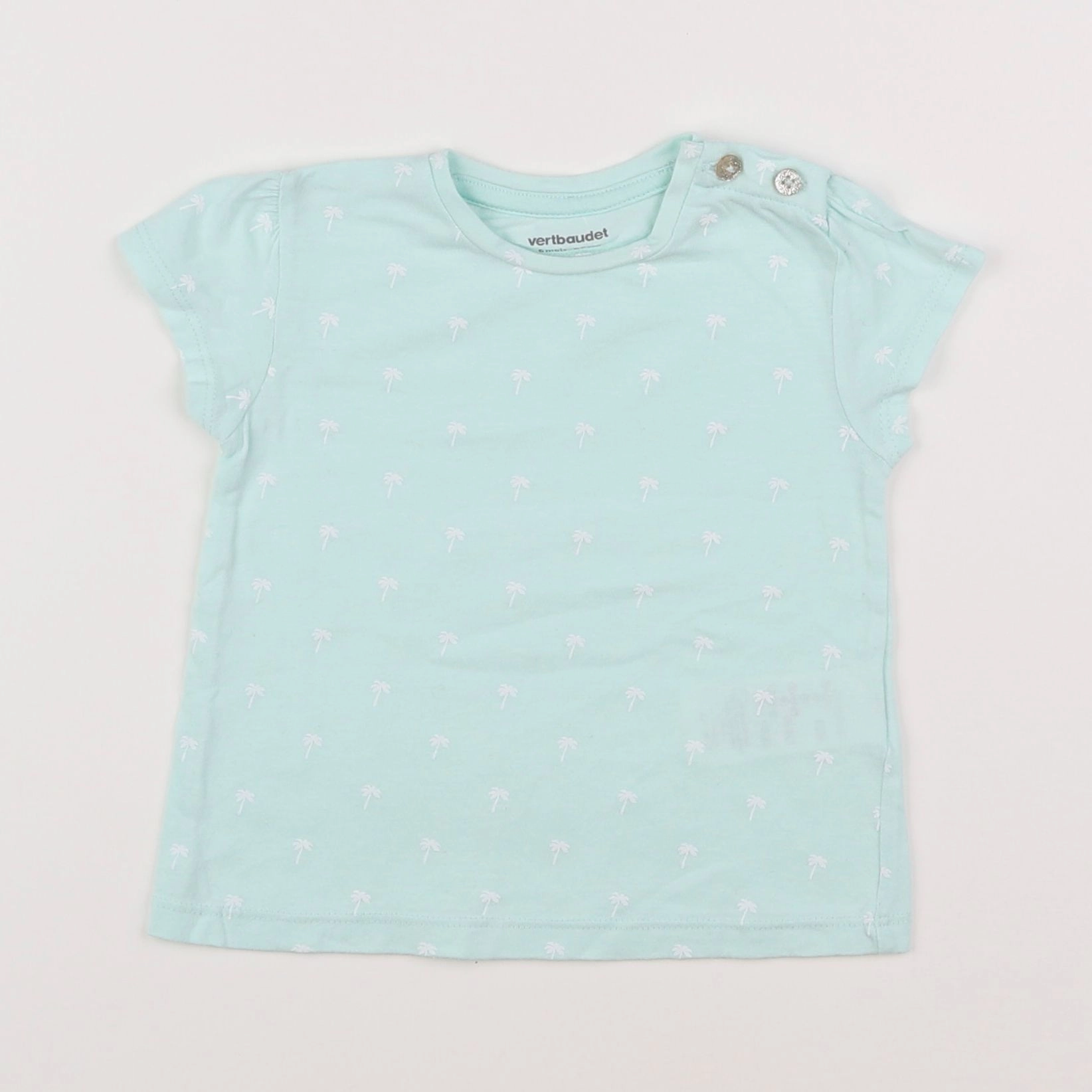 Vertbaudet - tee-shirt bleu, blanc - 6 mois