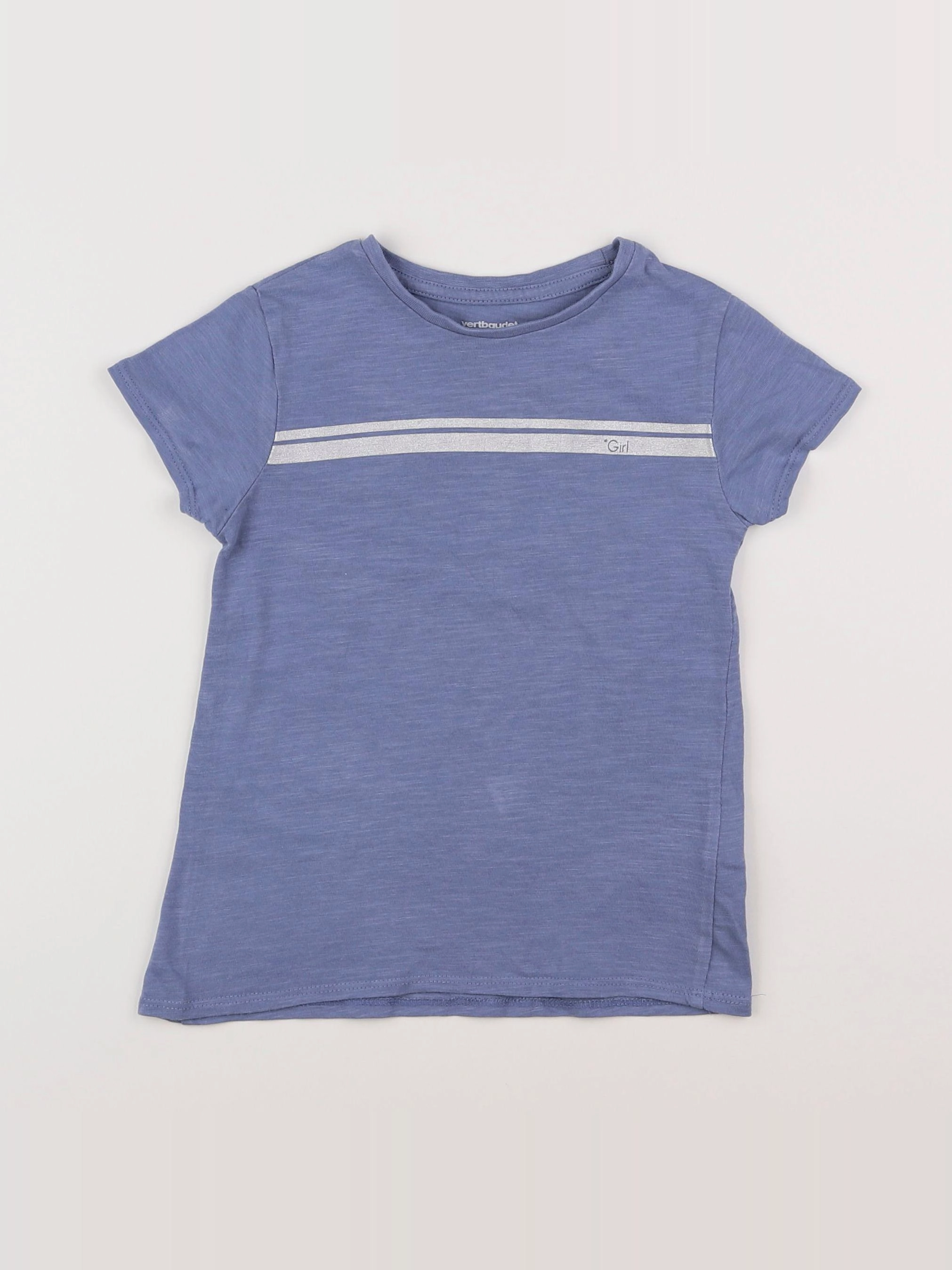 Vertbaudet - tee-shirt bleu, blanc - 5 ans