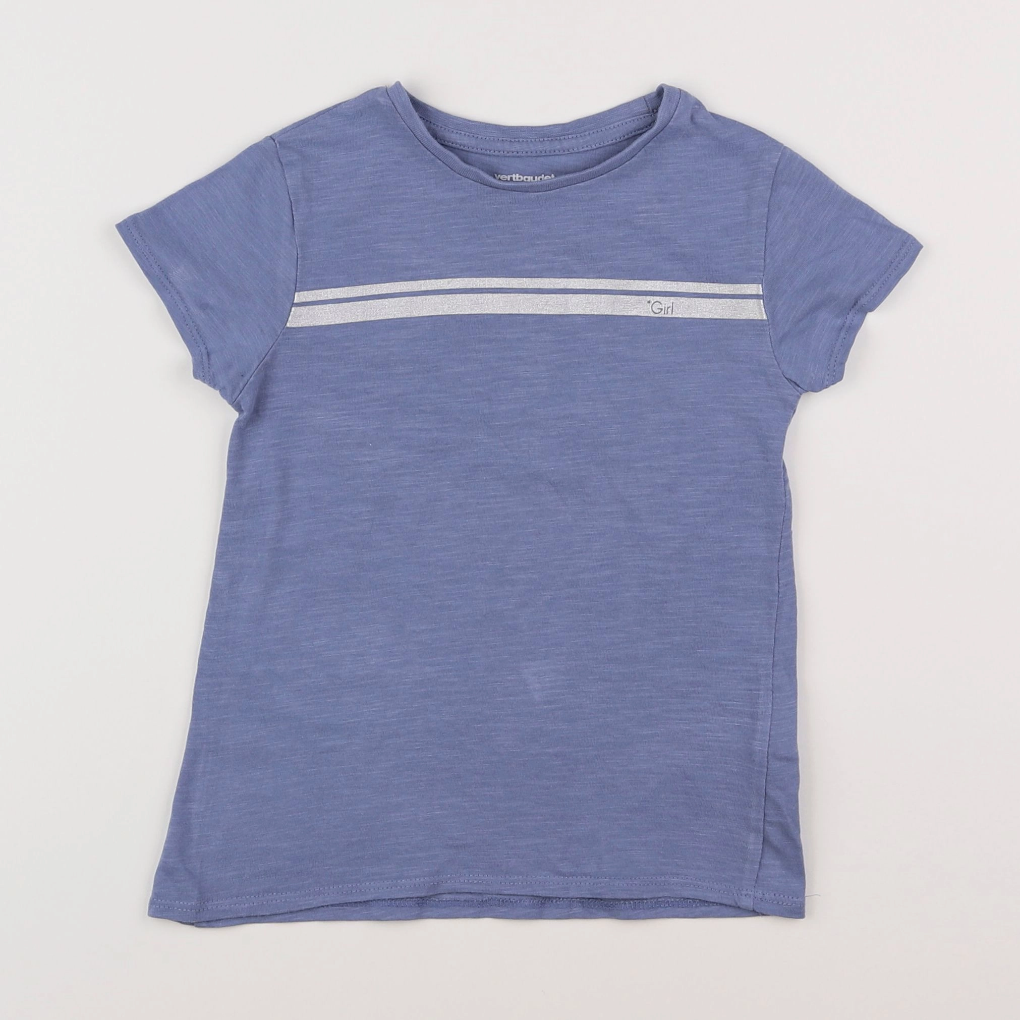 Vertbaudet - tee-shirt bleu, blanc - 5 ans