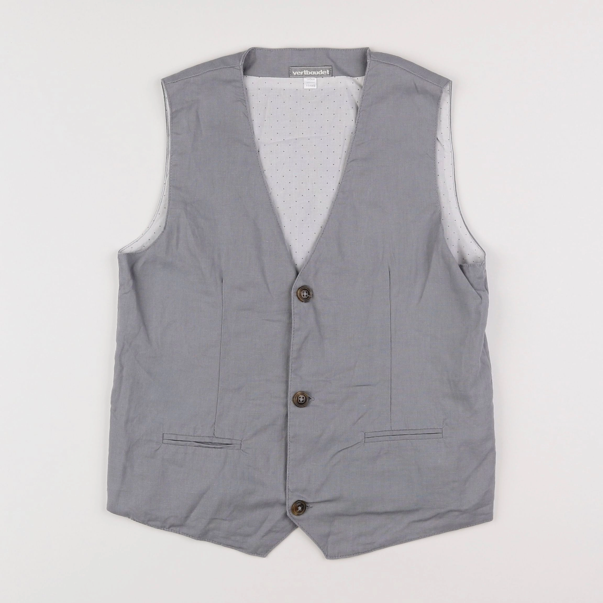 Vertbaudet - gilet gris - 10 ans