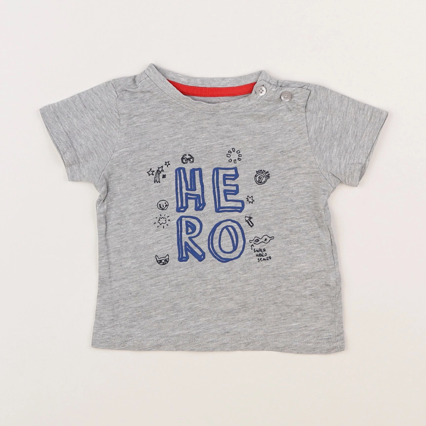 Vertbaudet - tee-shirt gris - 6 mois