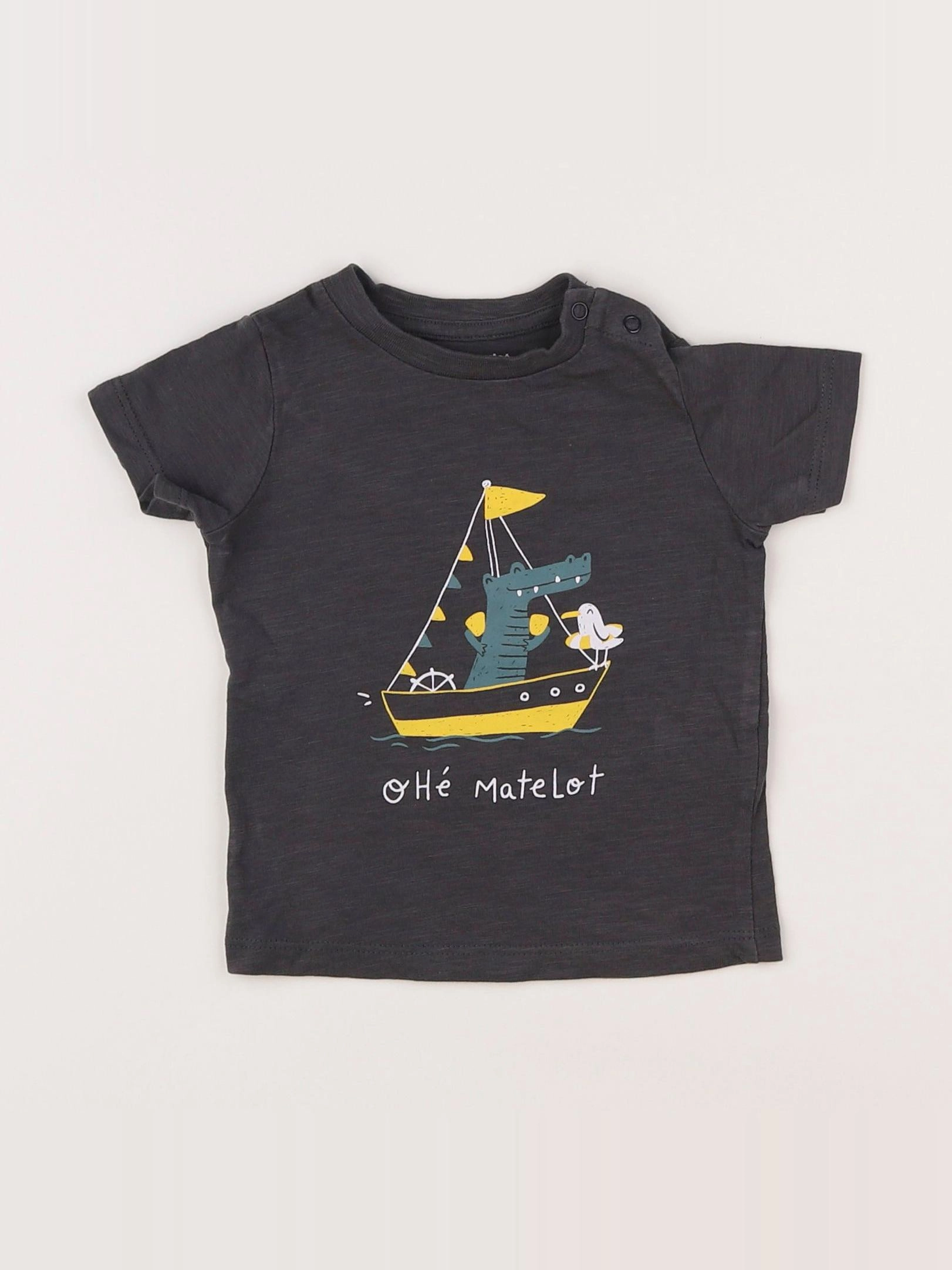 Vertbaudet - tee-shirt gris - 6 mois