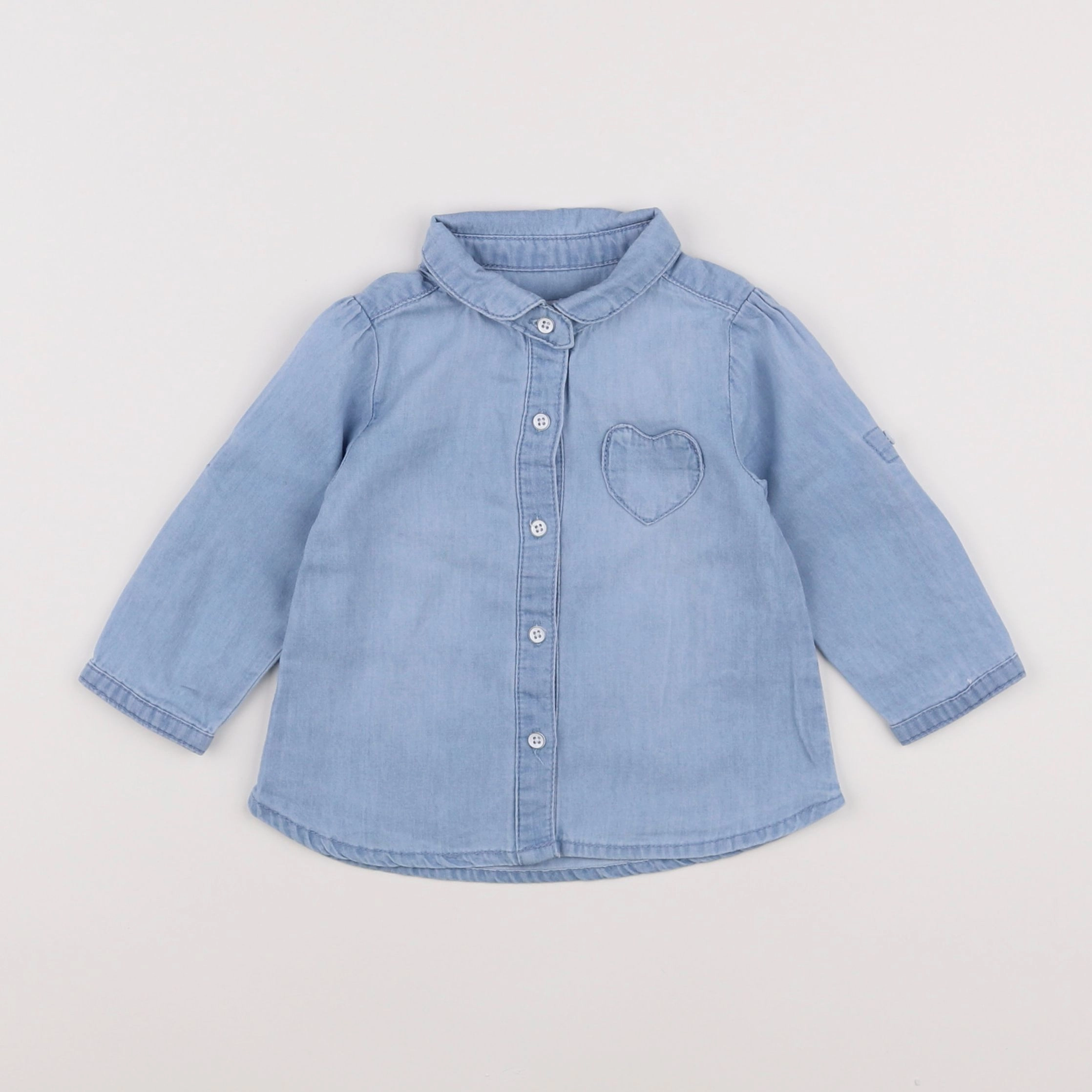 Vertbaudet - blouse bleu - 9 mois