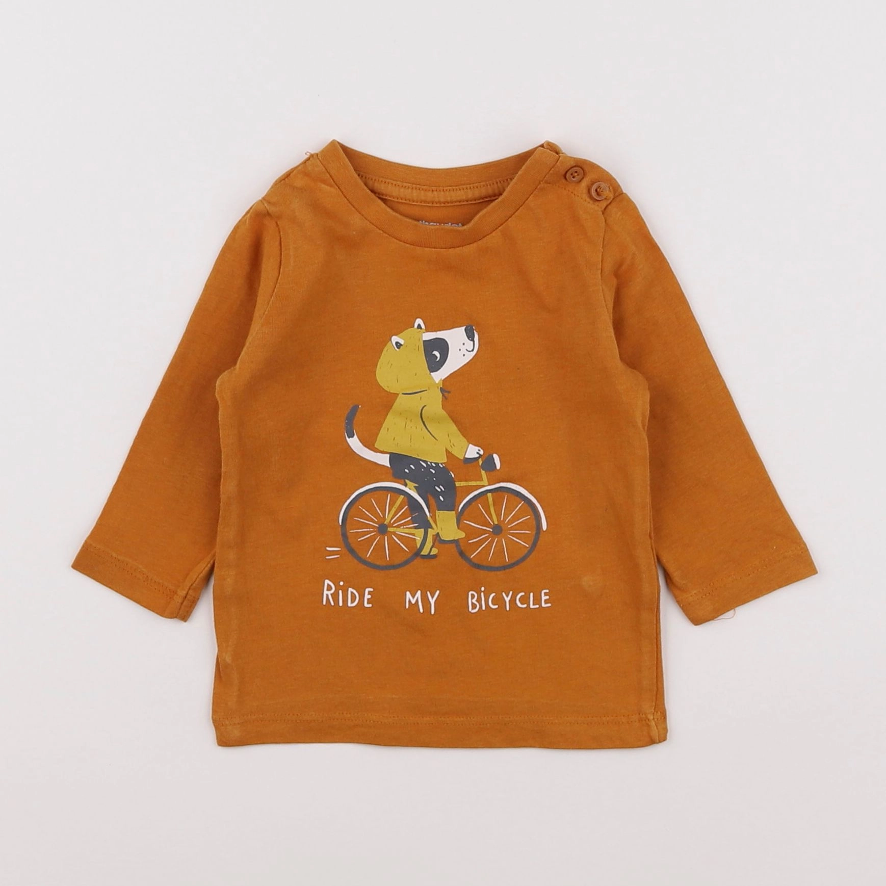Vertbaudet - tee-shirt marron - 6 mois