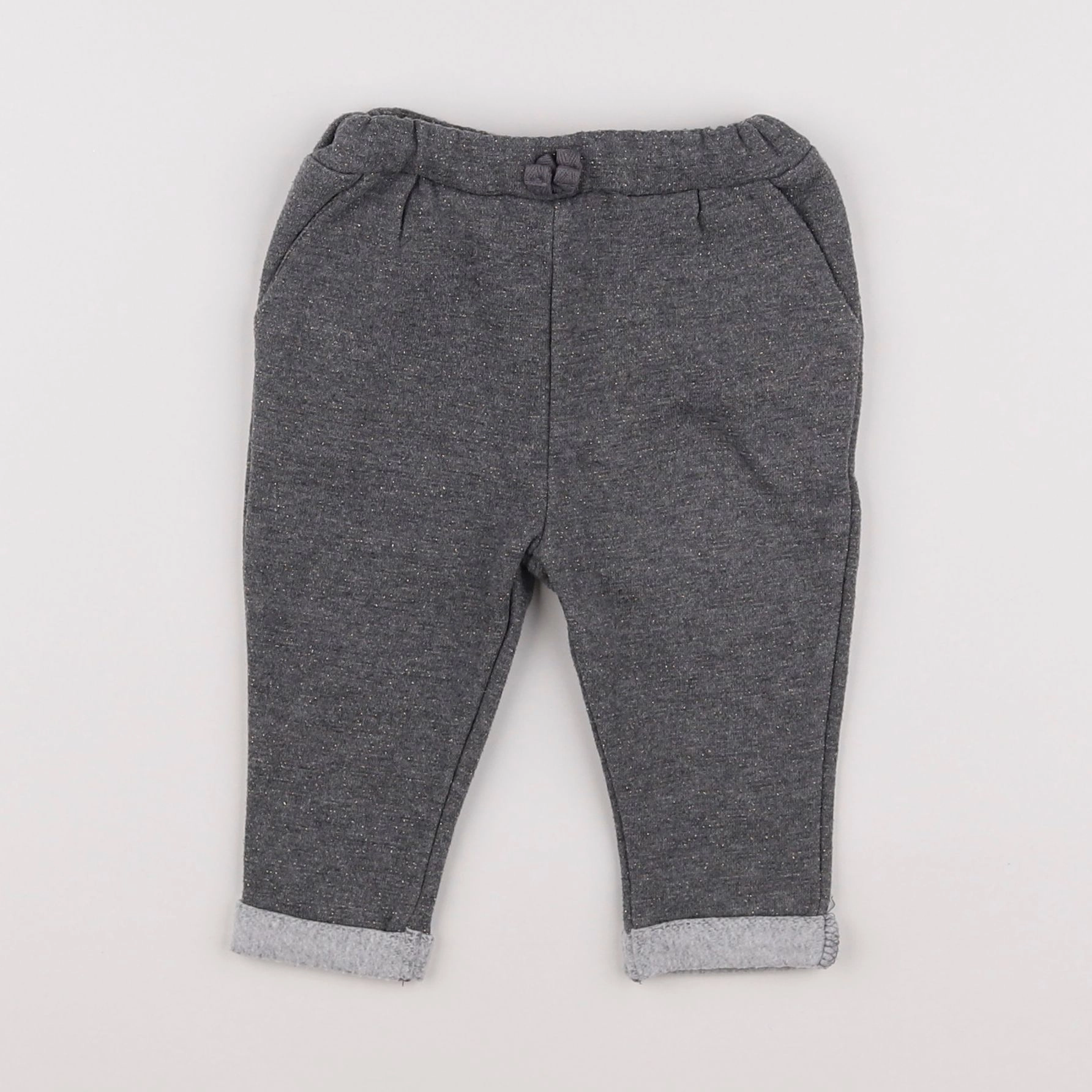 Vertbaudet - pantalon gris, or - 9 mois