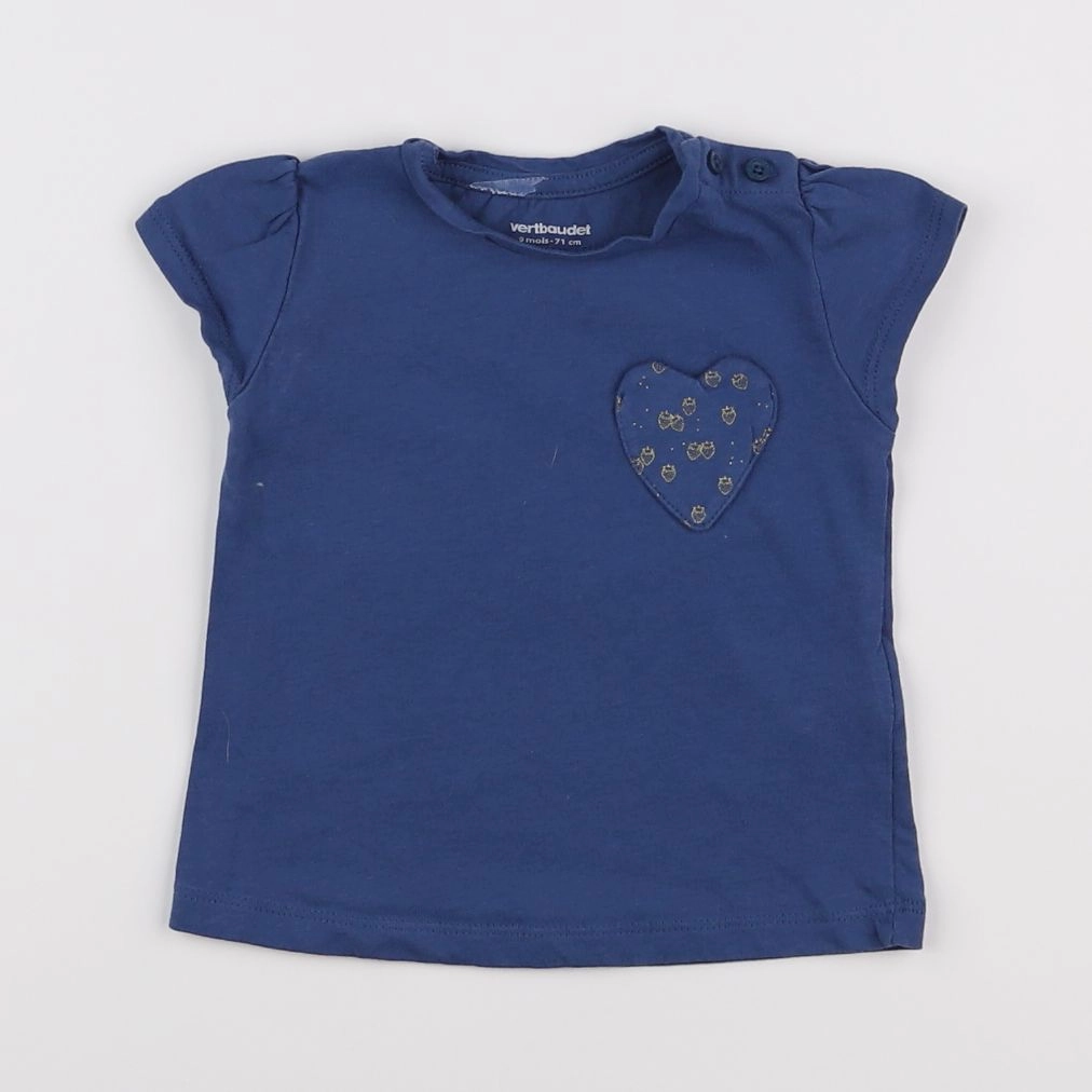Vertbaudet - tee-shirt bleu - 9 mois