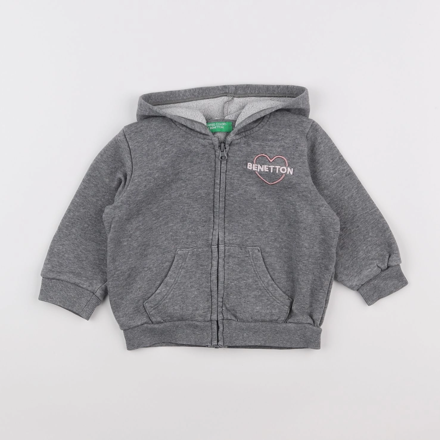 Benetton - sweat gris - 9/12 mois