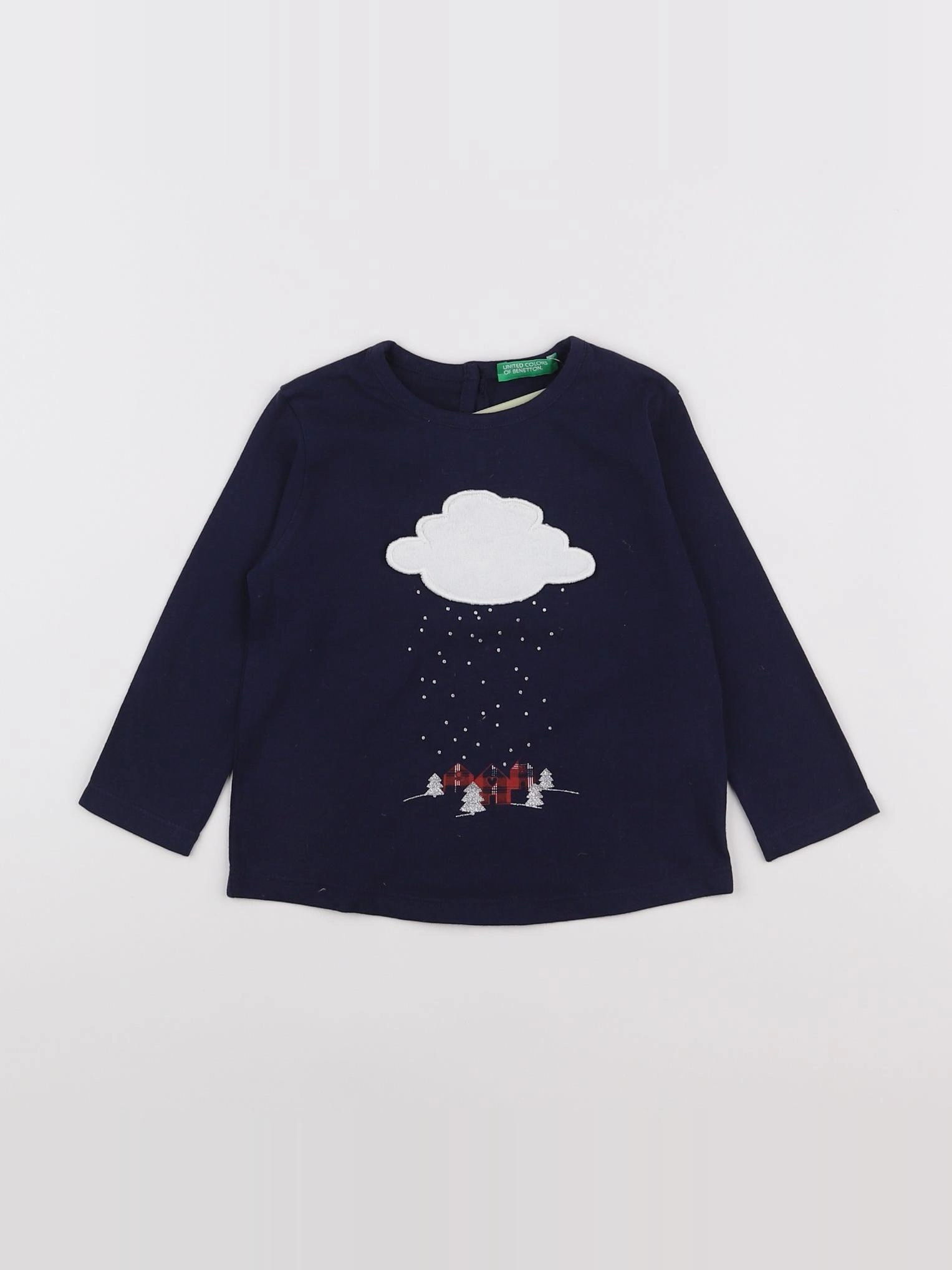 Benetton - tee-shirt bleu - 12/18 mois