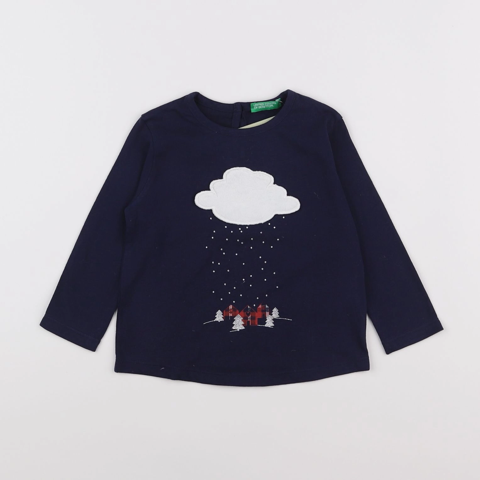 Benetton - tee-shirt bleu - 12/18 mois