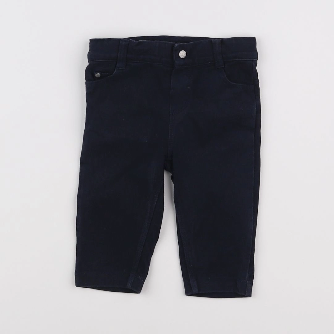 Petit Bateau - pantalon bleu - 3 mois