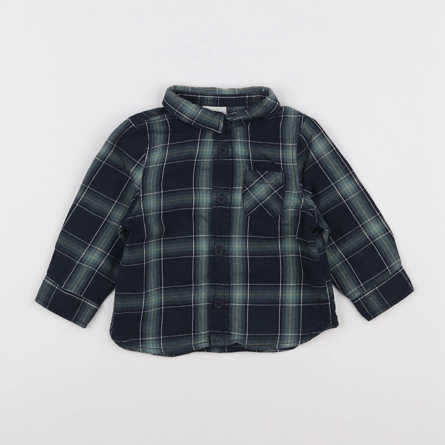 Tape à l'oeil - chemise bleu, vert - 12 mois