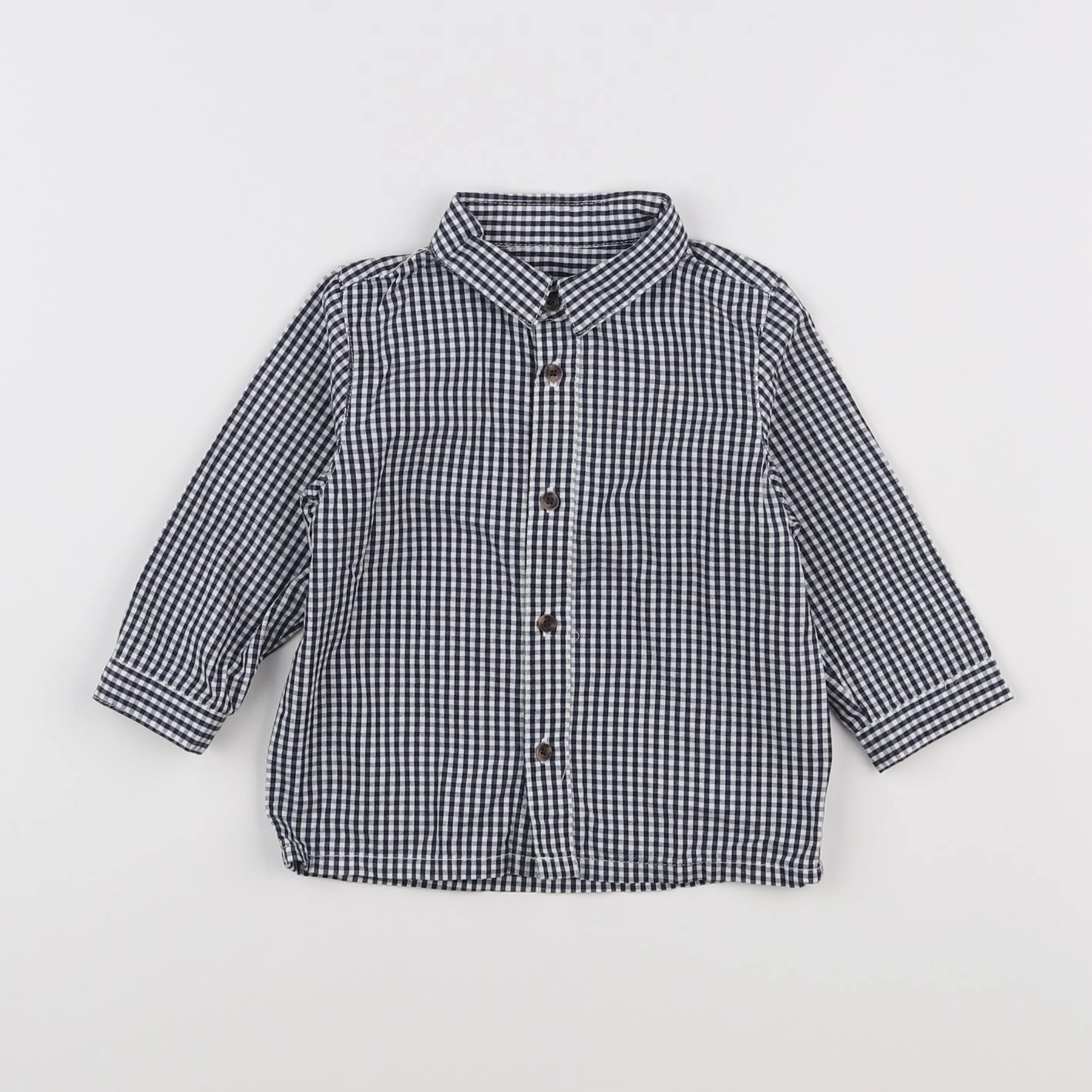 Vertbaudet - chemise bleu, blanc - 12 mois