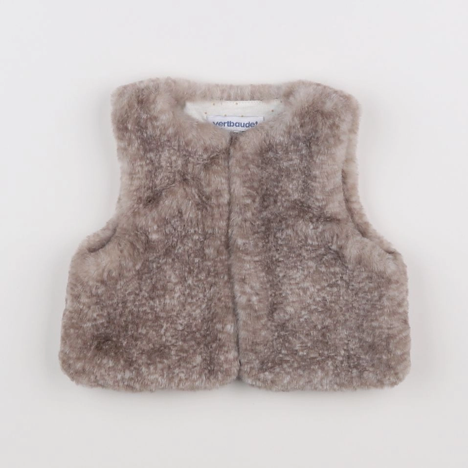 Vertbaudet - gilet taupe - 3 mois