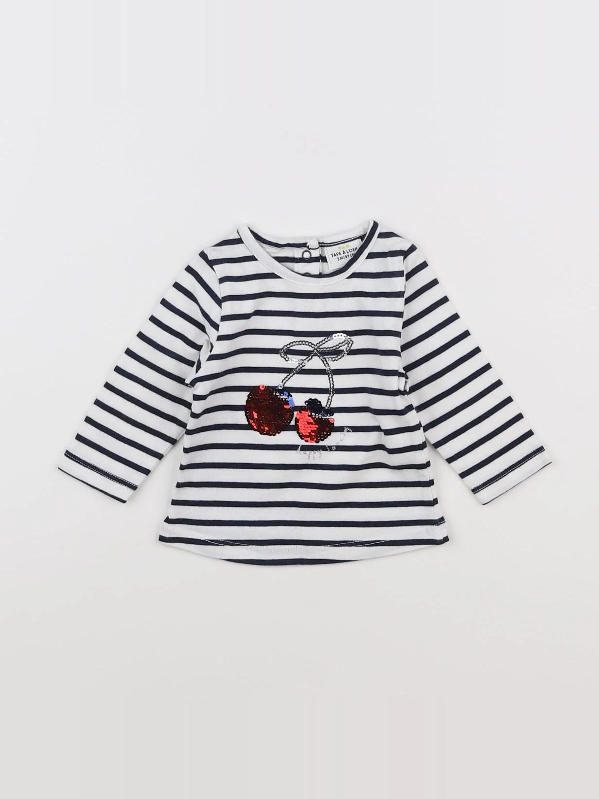 Tape à l'oeil - tee-shirt bleu, blanc - 3 mois