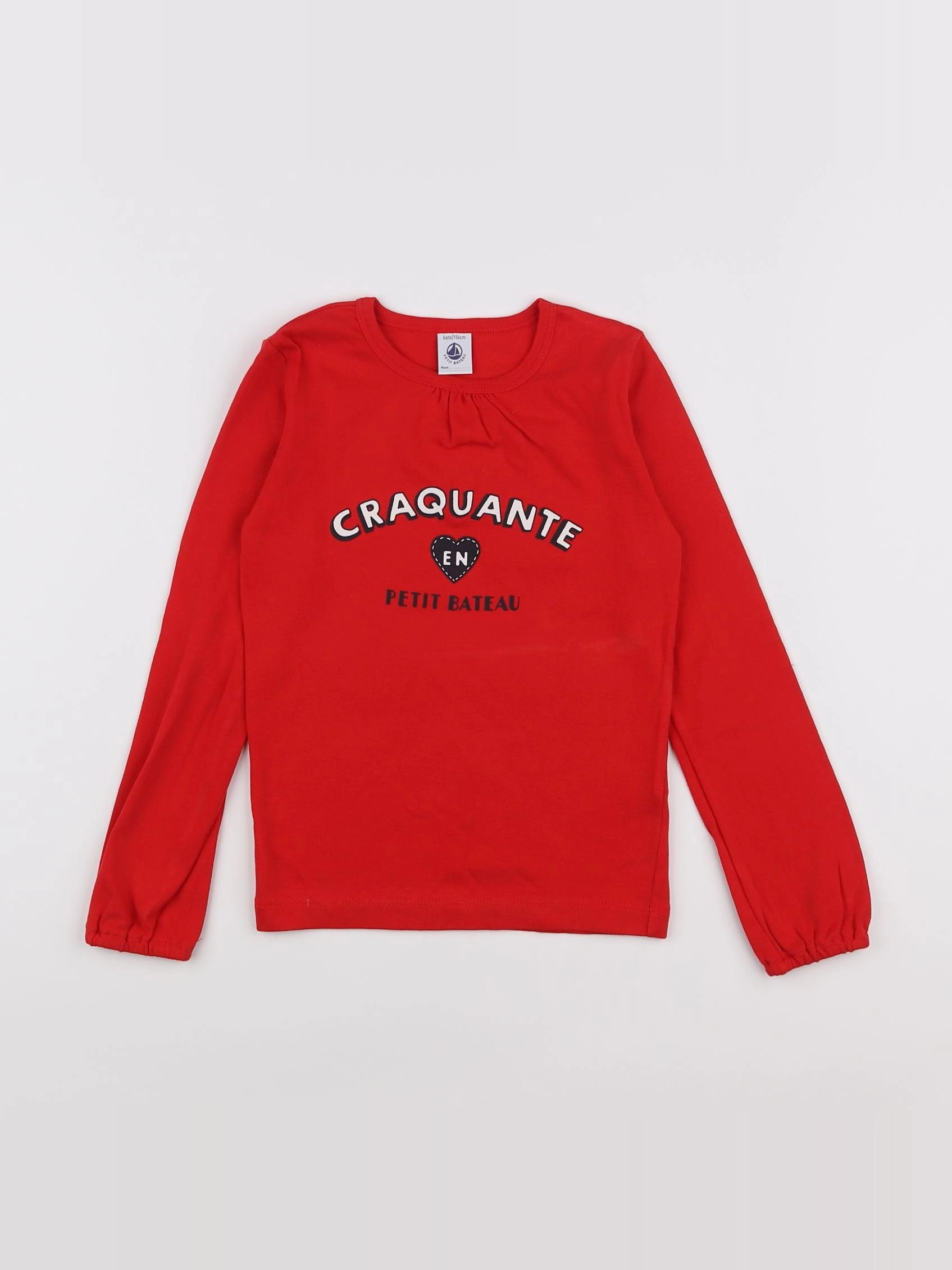 Petit Bateau - tee-shirt rouge - 6 ans