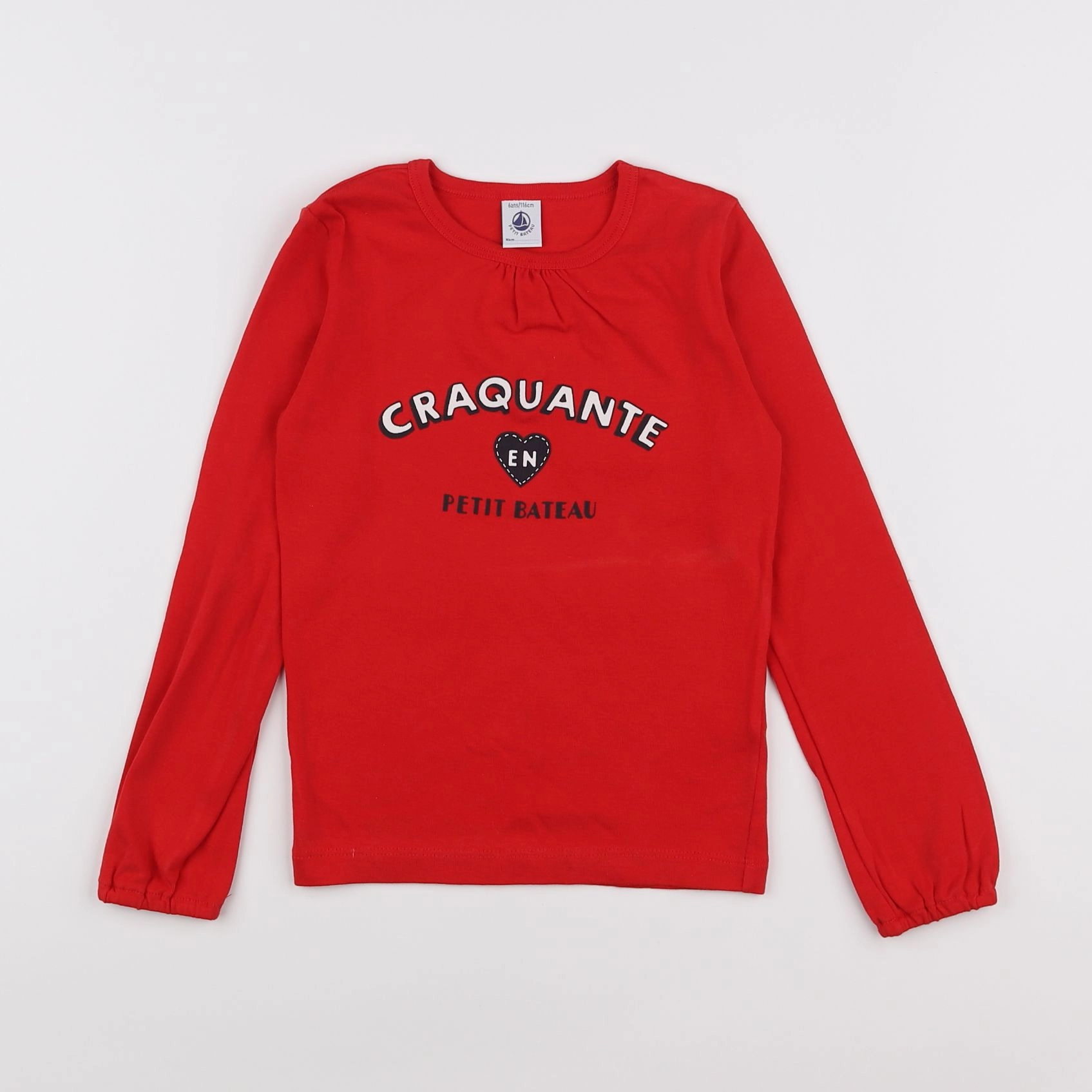 Petit Bateau - tee-shirt rouge - 6 ans